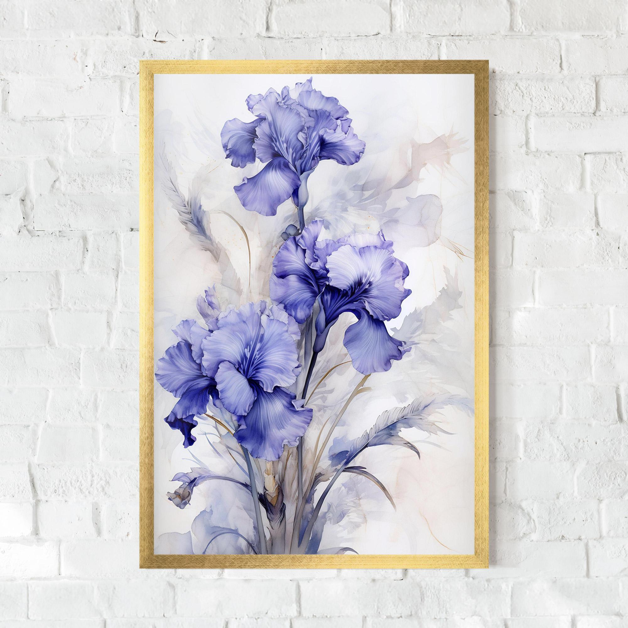 Gerahmte Poster Purple Iris Painting mockup 0