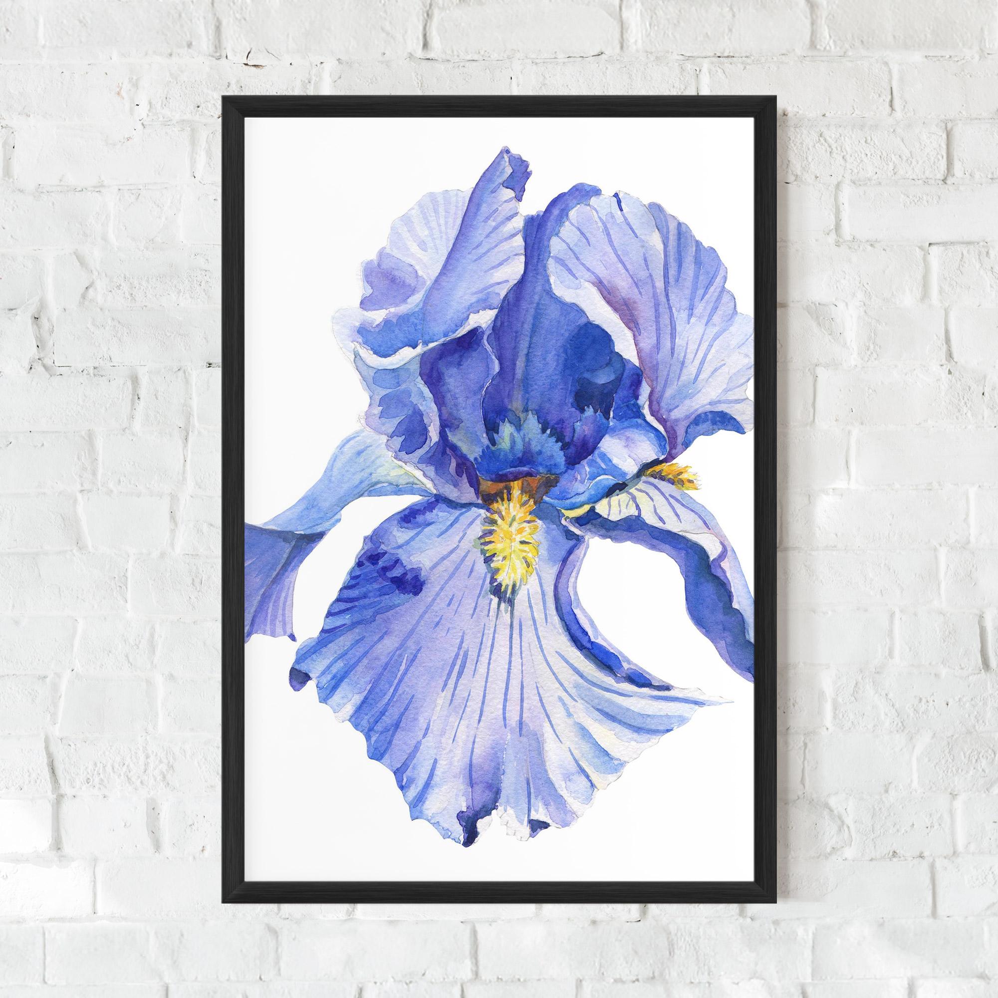 Gerahmte Poster Purple Iris On White mockup 0