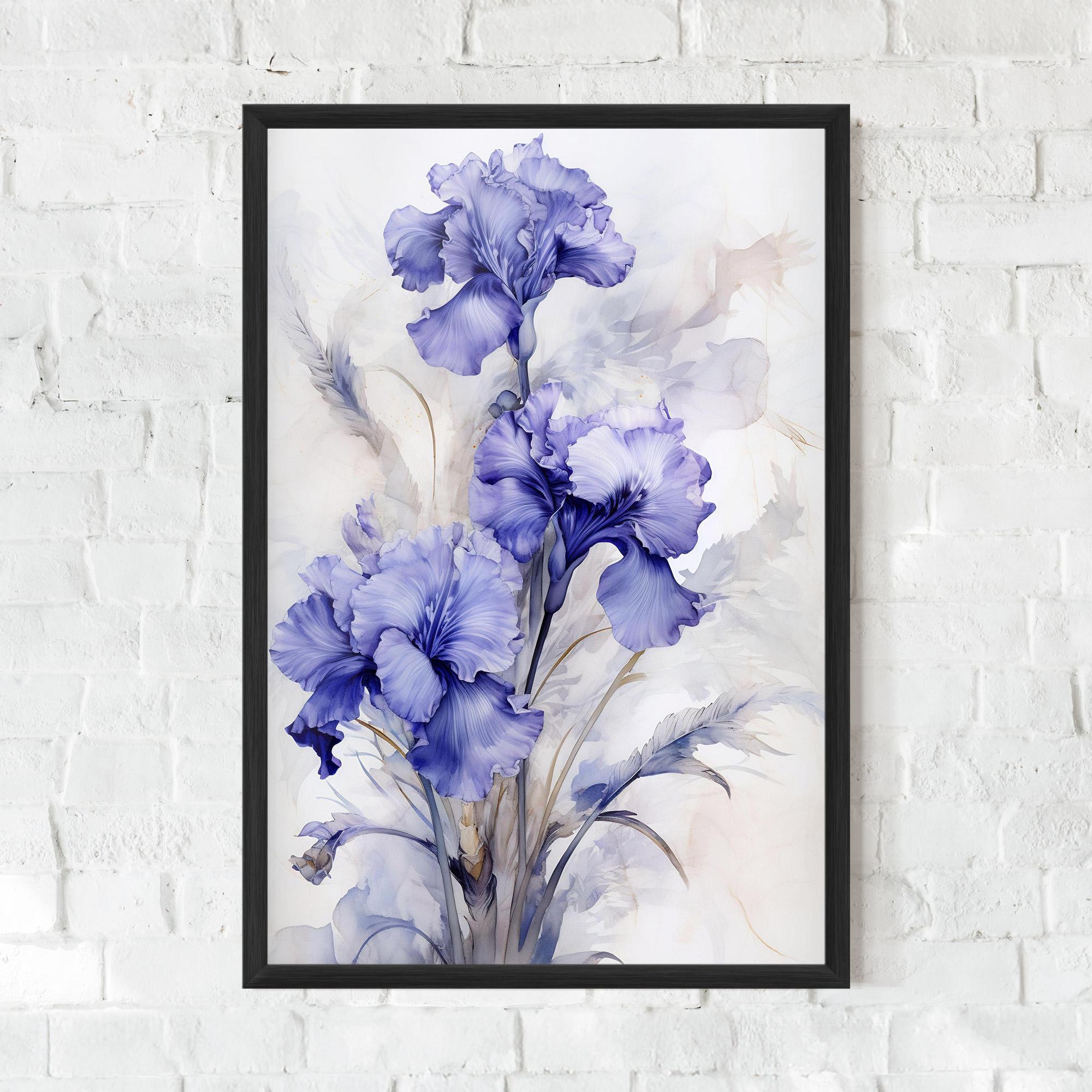 Gerahmte Poster Purple Iris Painting mockup 0