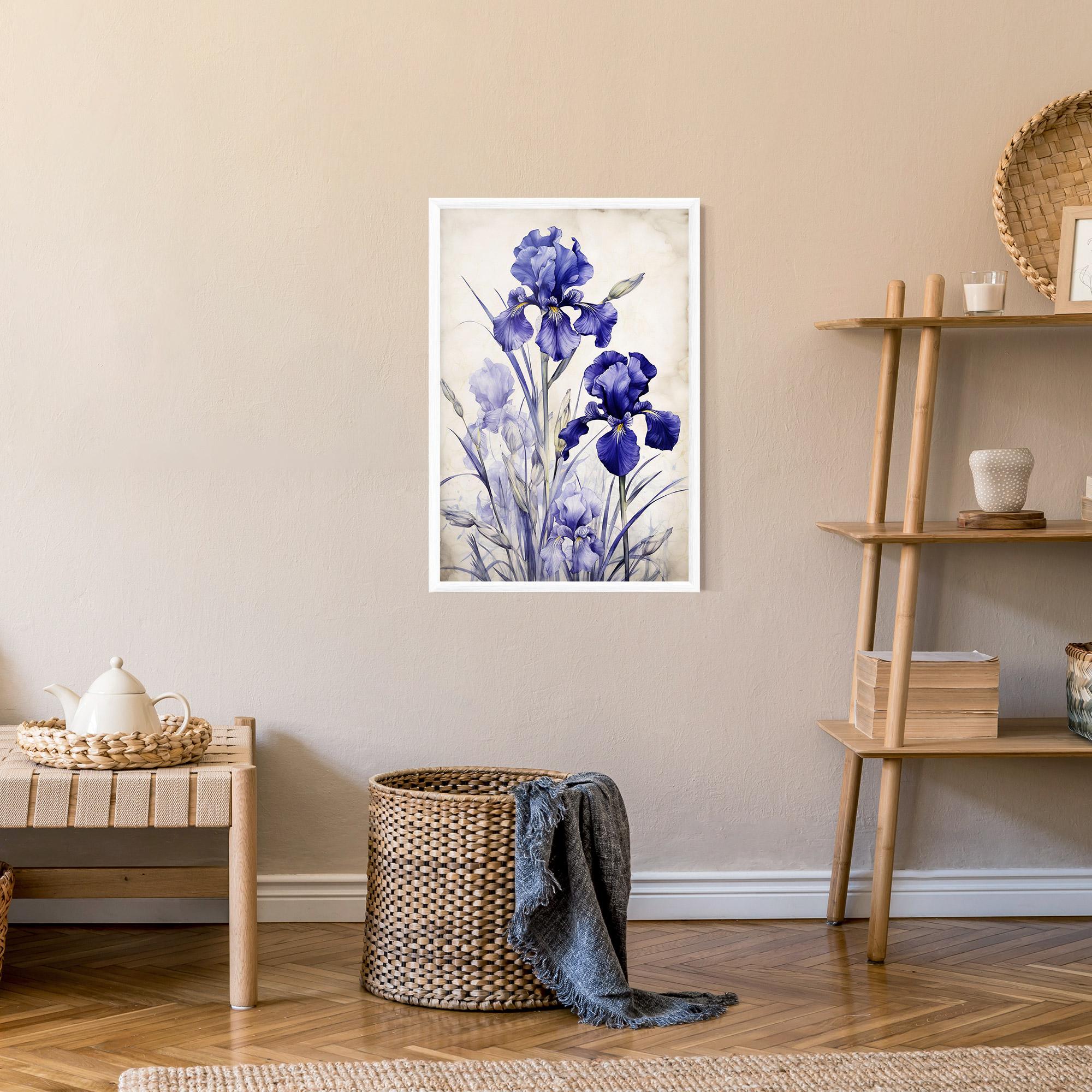Gerahmte Poster Irises Painting mockup 9