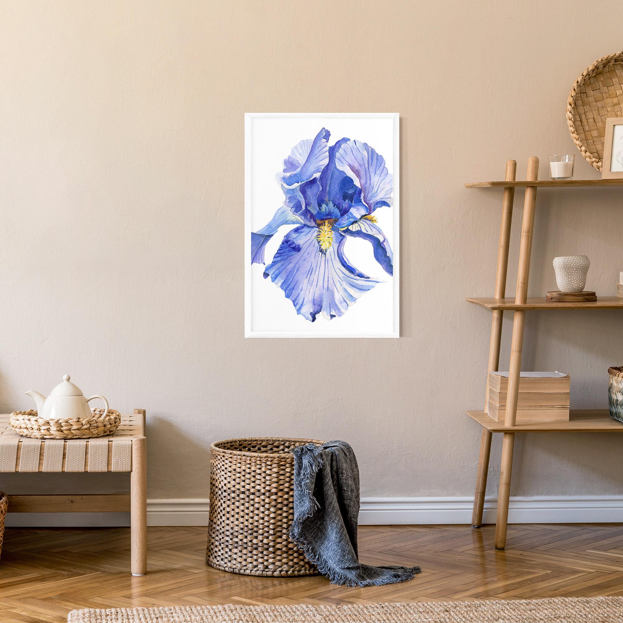 Gerahmte Poster Purple Iris On White mockup 9