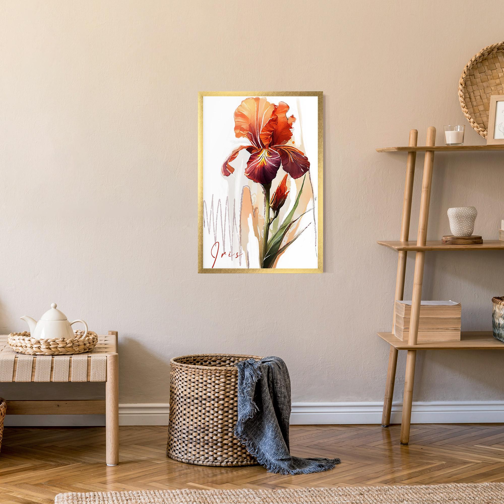 Gerahmte Poster Orange Iris mockup 9