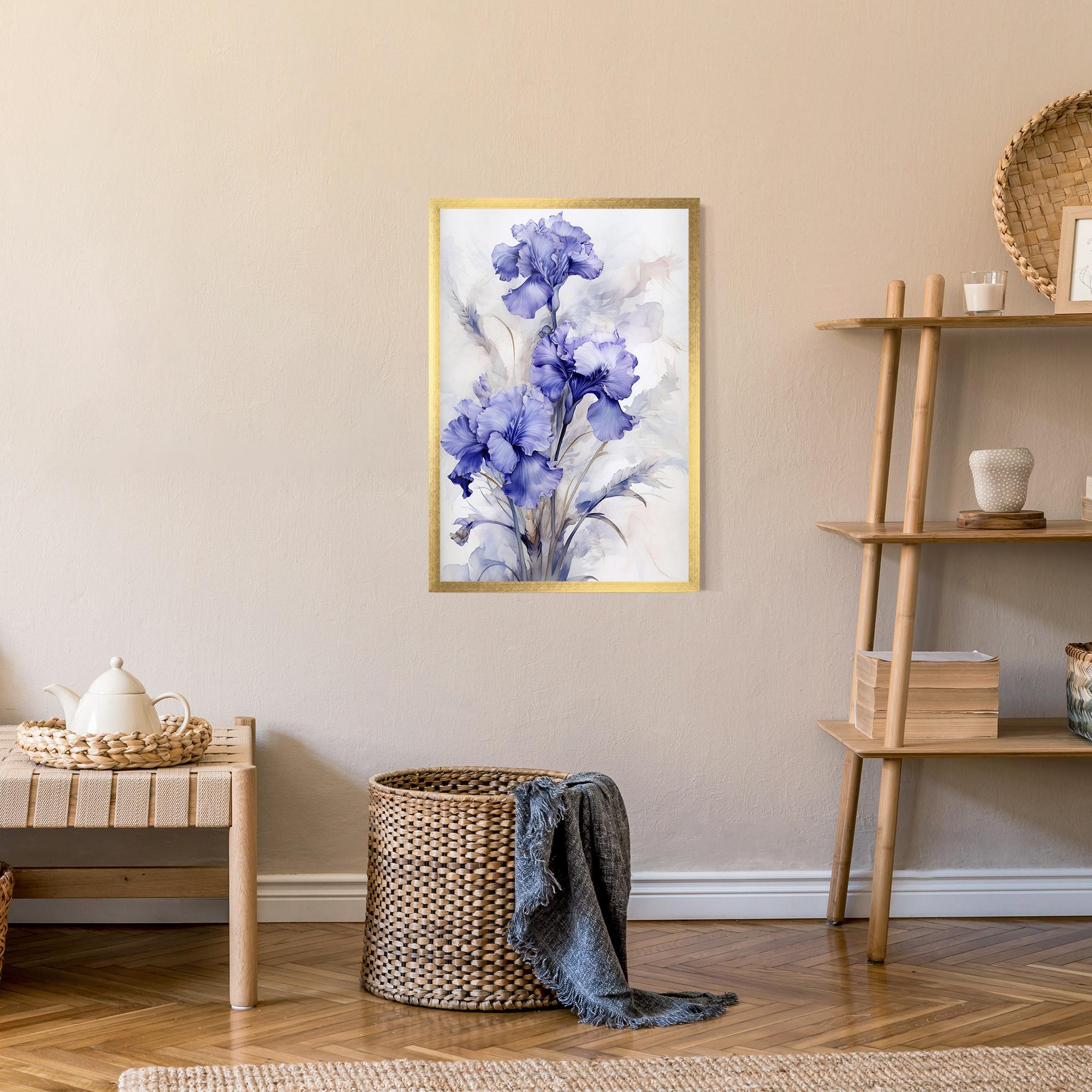 Gerahmte Poster Purple Iris Painting mockup 9