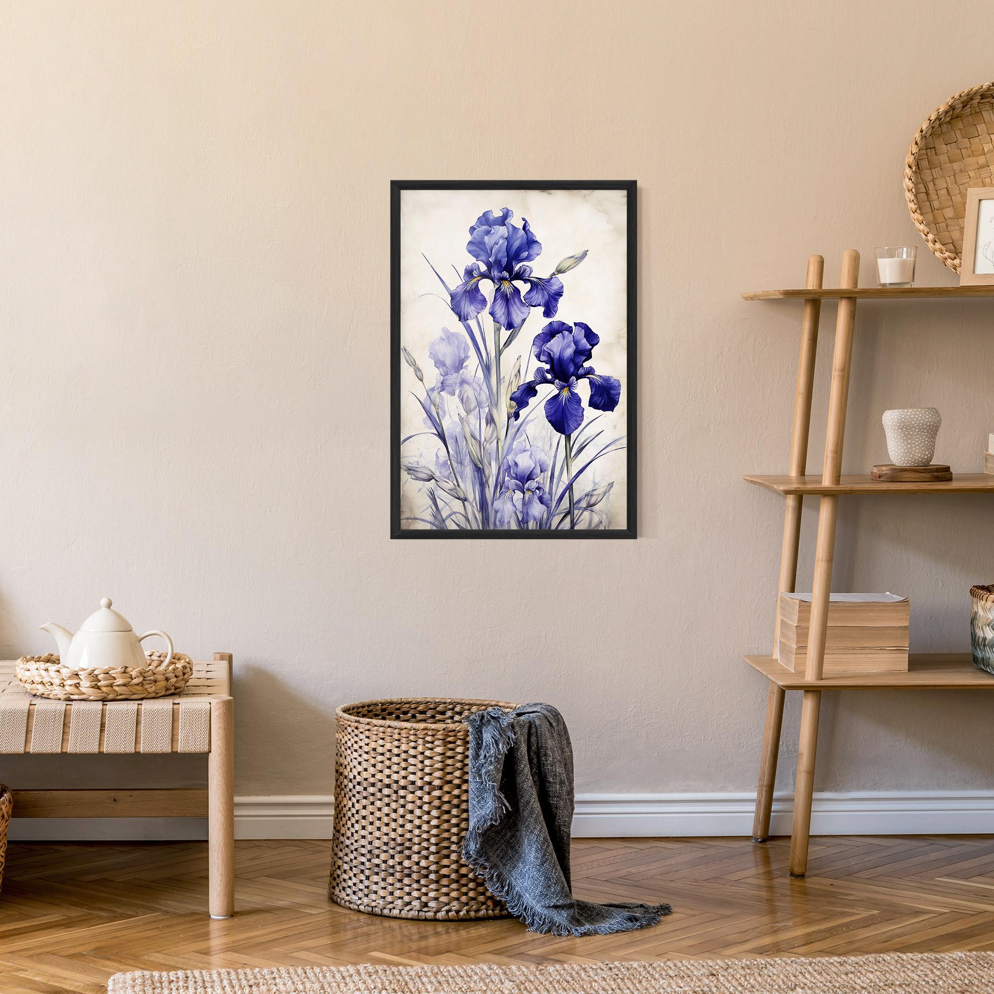 Gerahmte Poster Irises Painting mockup 9