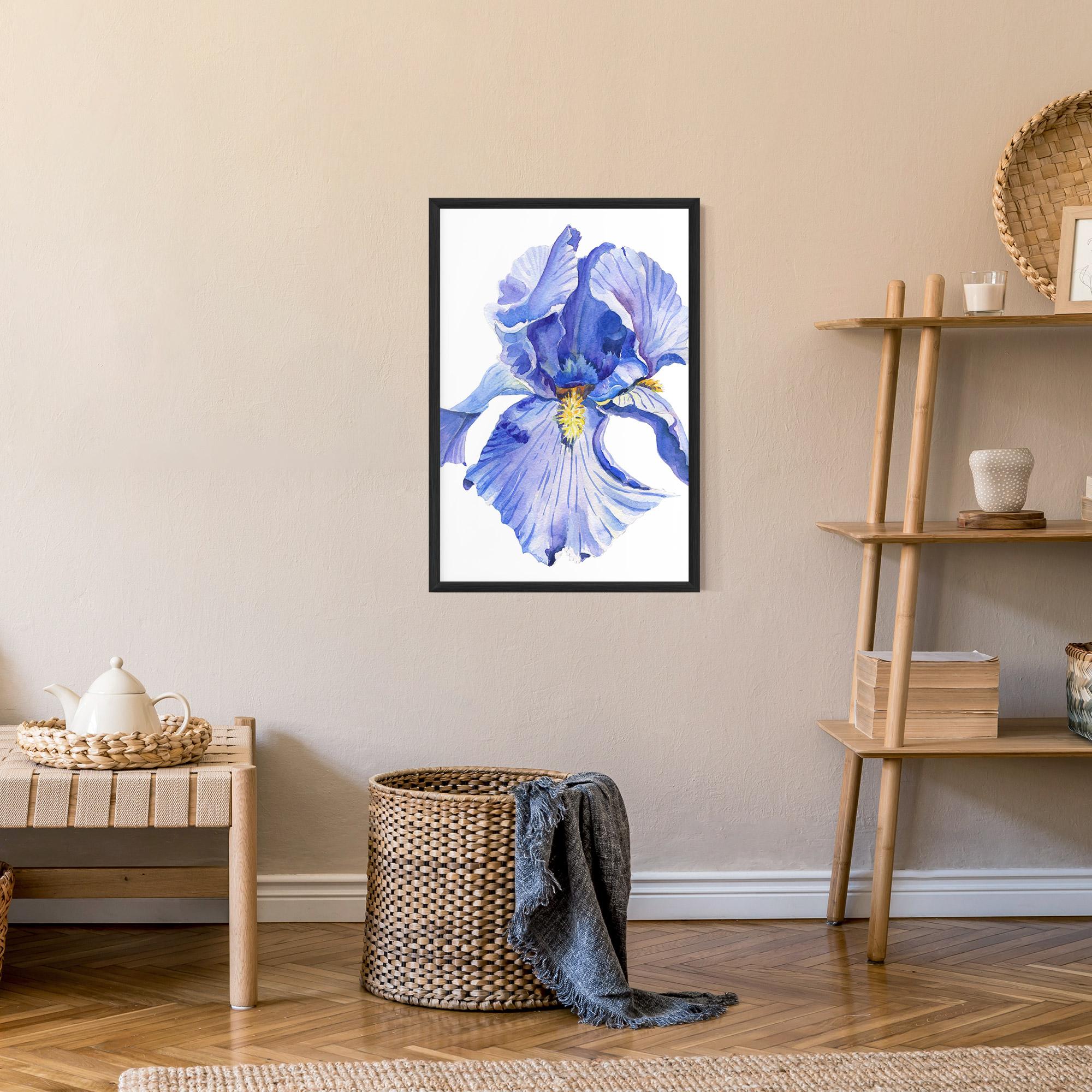 Gerahmte Poster Purple Iris On White mockup 9