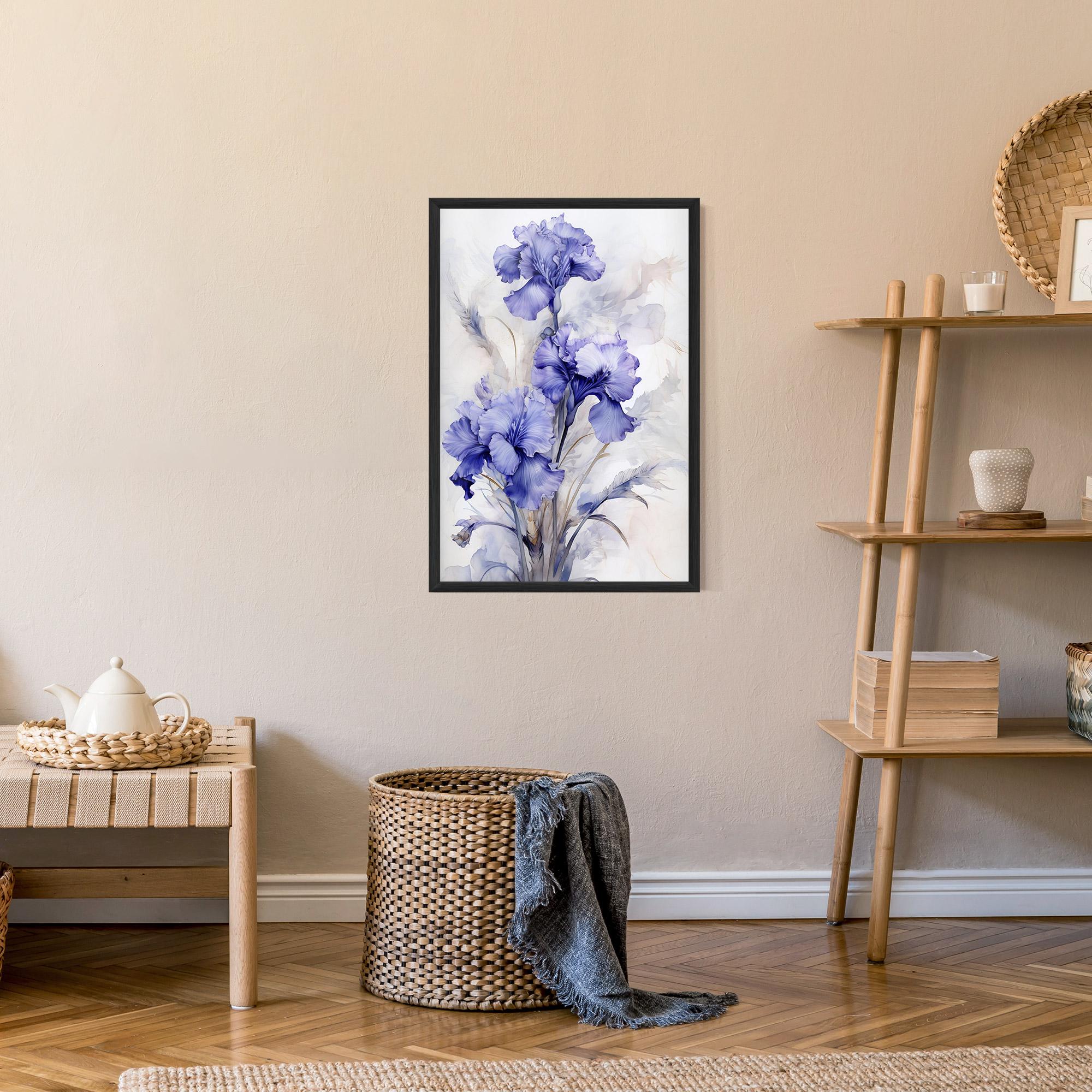 Gerahmte Poster Purple Iris Painting mockup 9