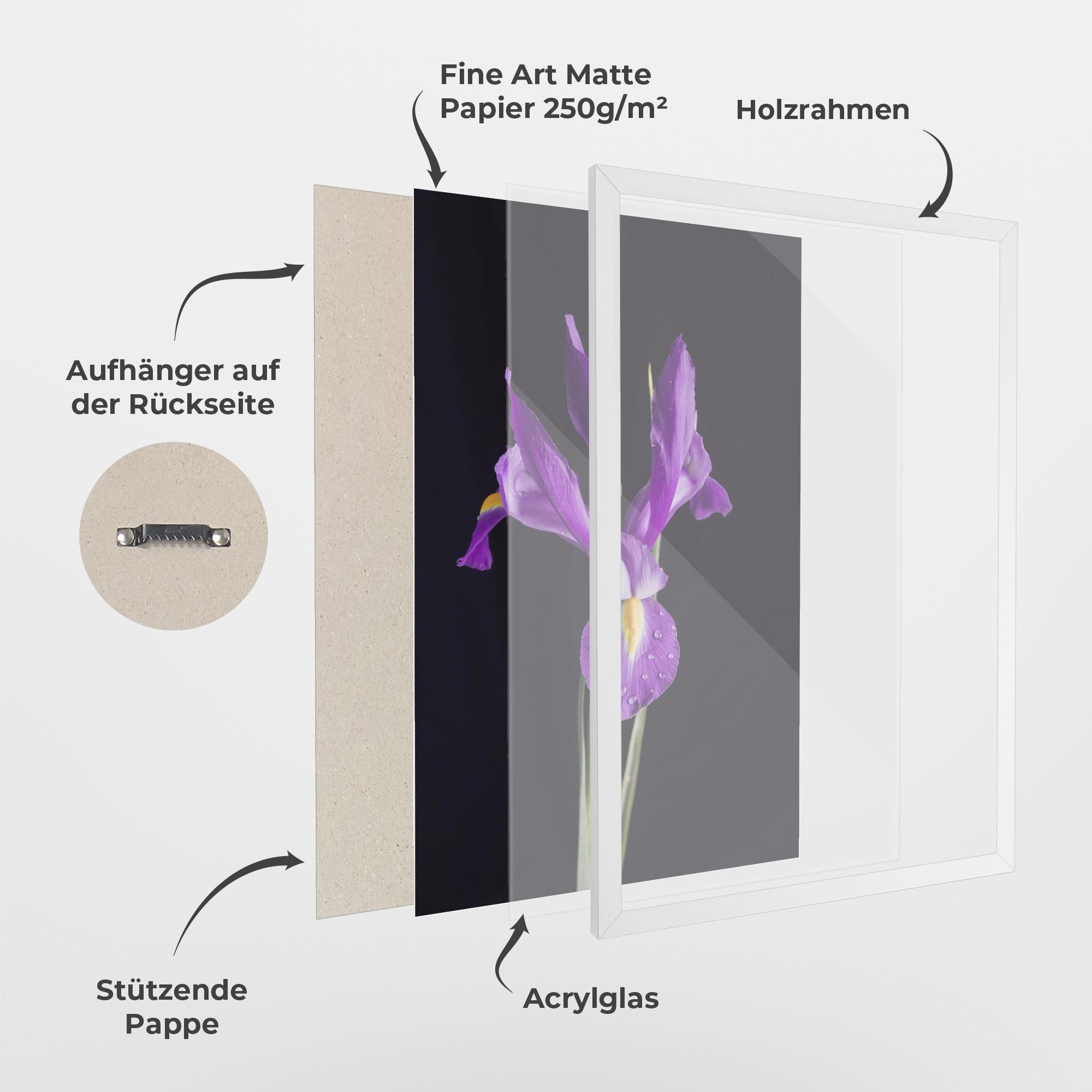 Gerahmte Poster Fresh Purple Iris mockup 1