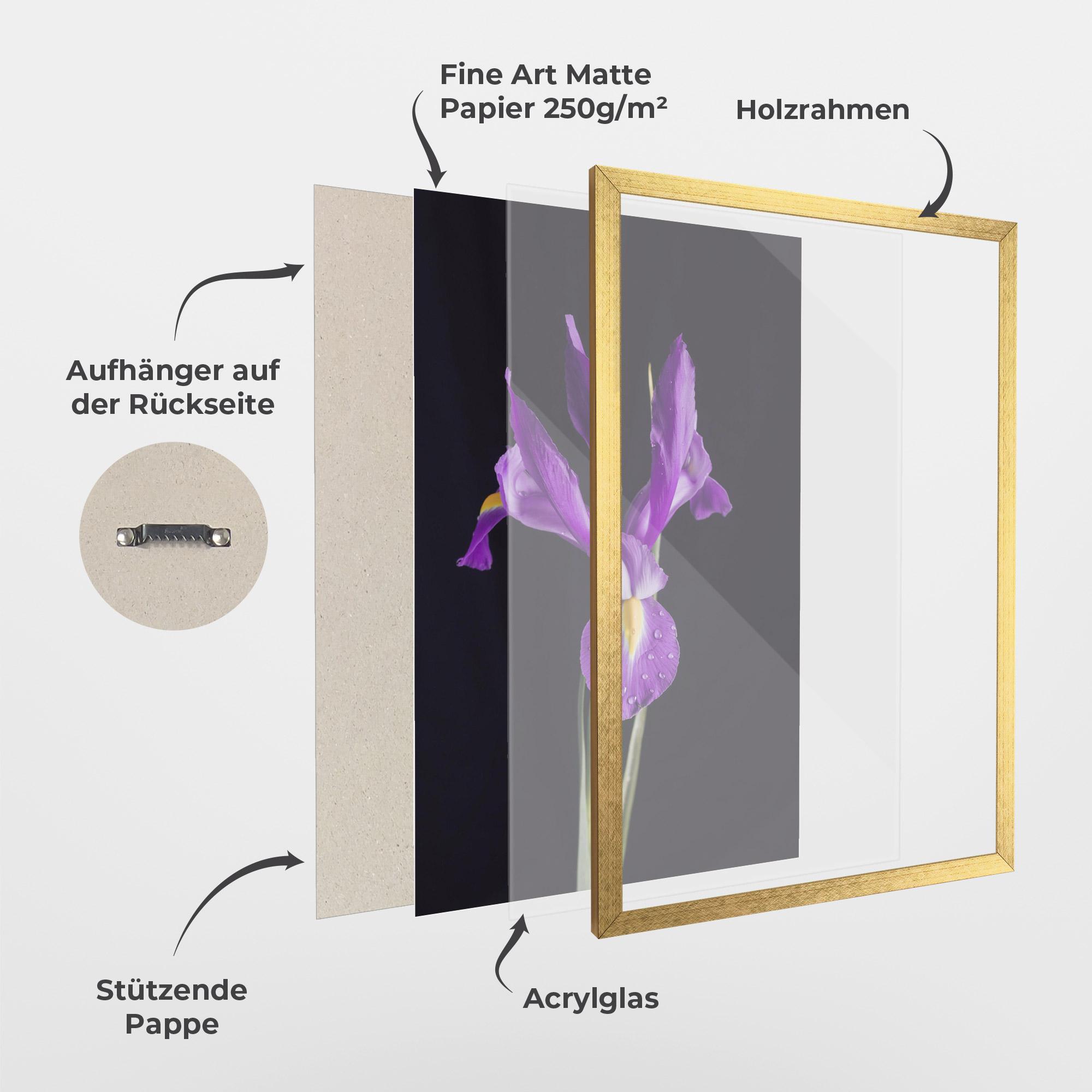 Gerahmte Poster Fresh Purple Iris mockup 1