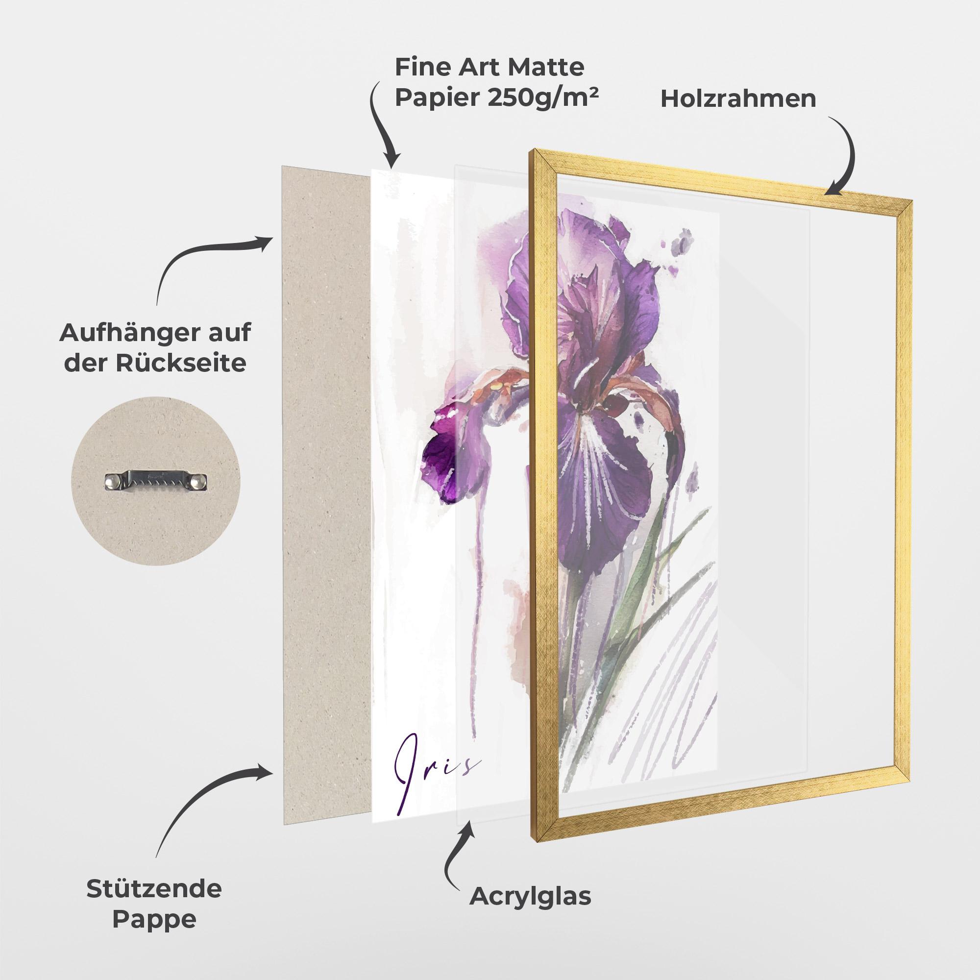 Gerahmte Poster Iris Drop mockup 1