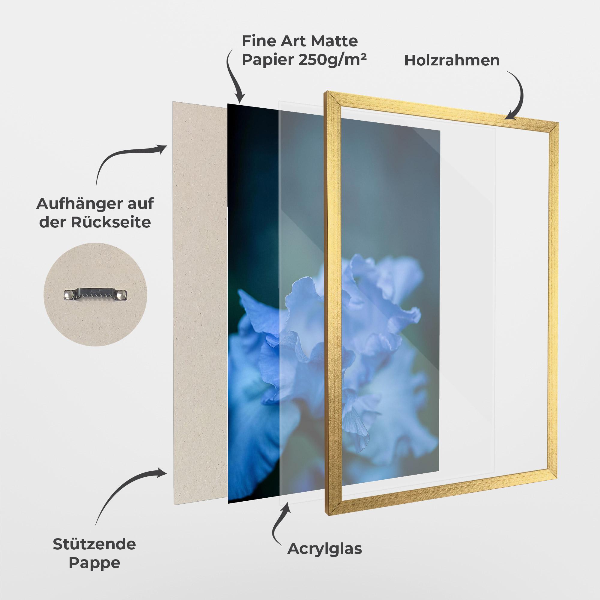 Gerahmte Poster Ocean Blue Iris mockup 1