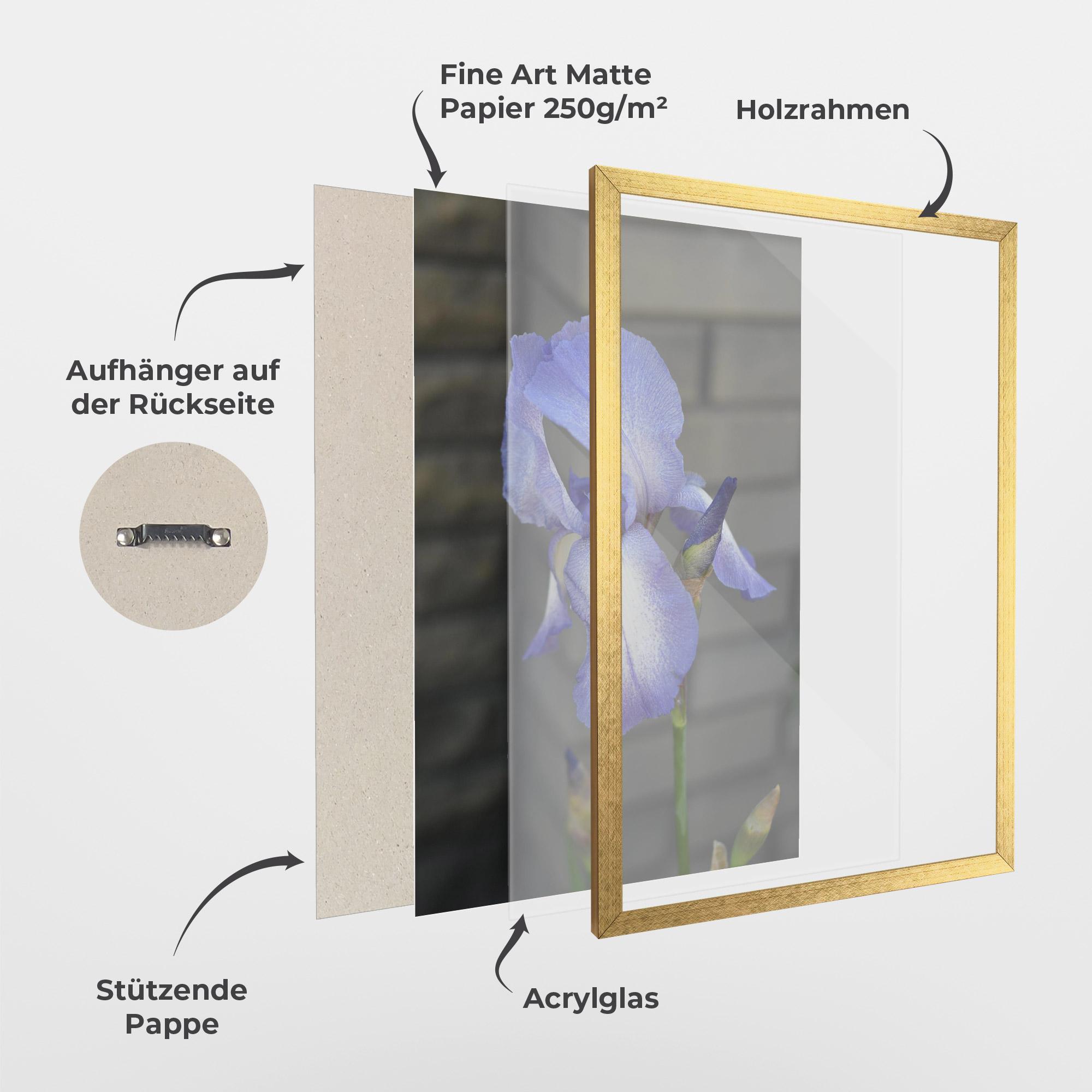 Gerahmte Poster Purple Iris On Gray mockup 1