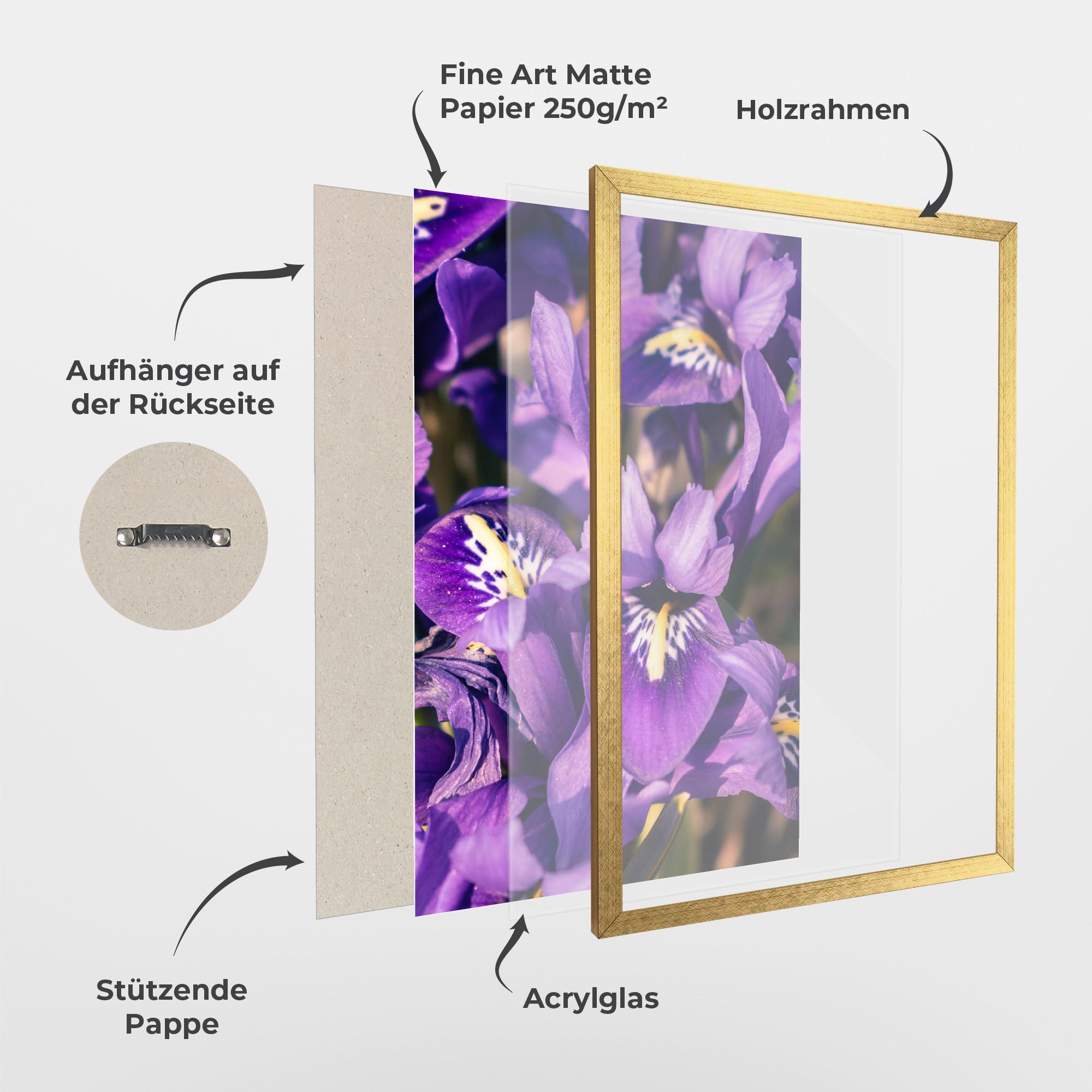 Gerahmte Poster Small Purple Iris mockup 1