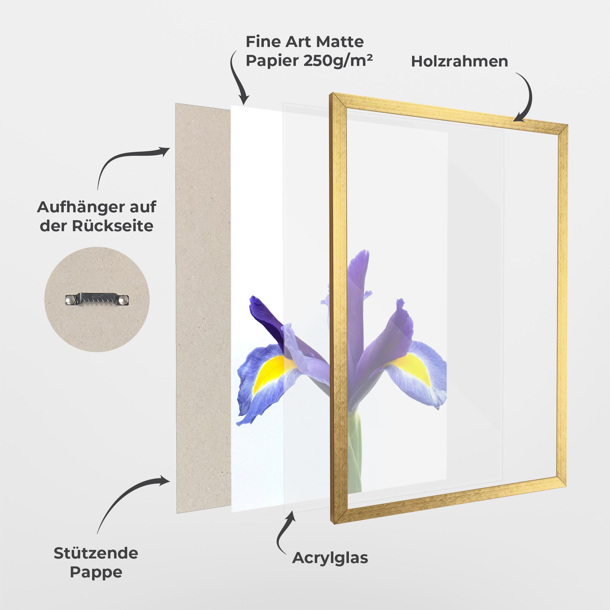 Gerahmte Poster Yellow Color Iris mockup 1