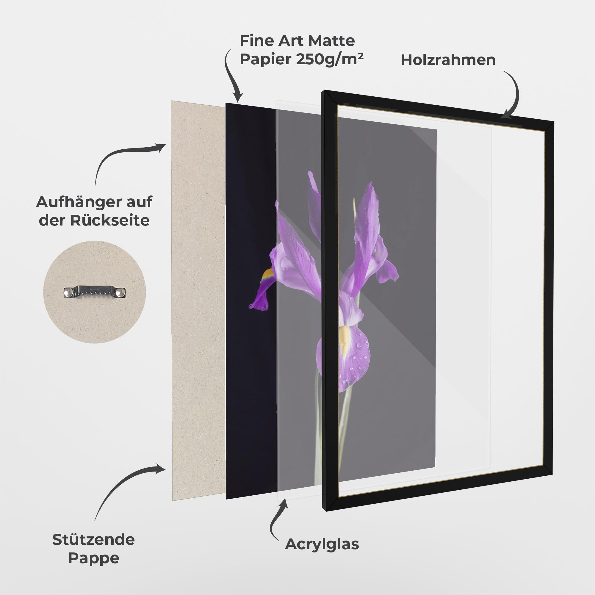 Gerahmte Poster Fresh Purple Iris mockup 1