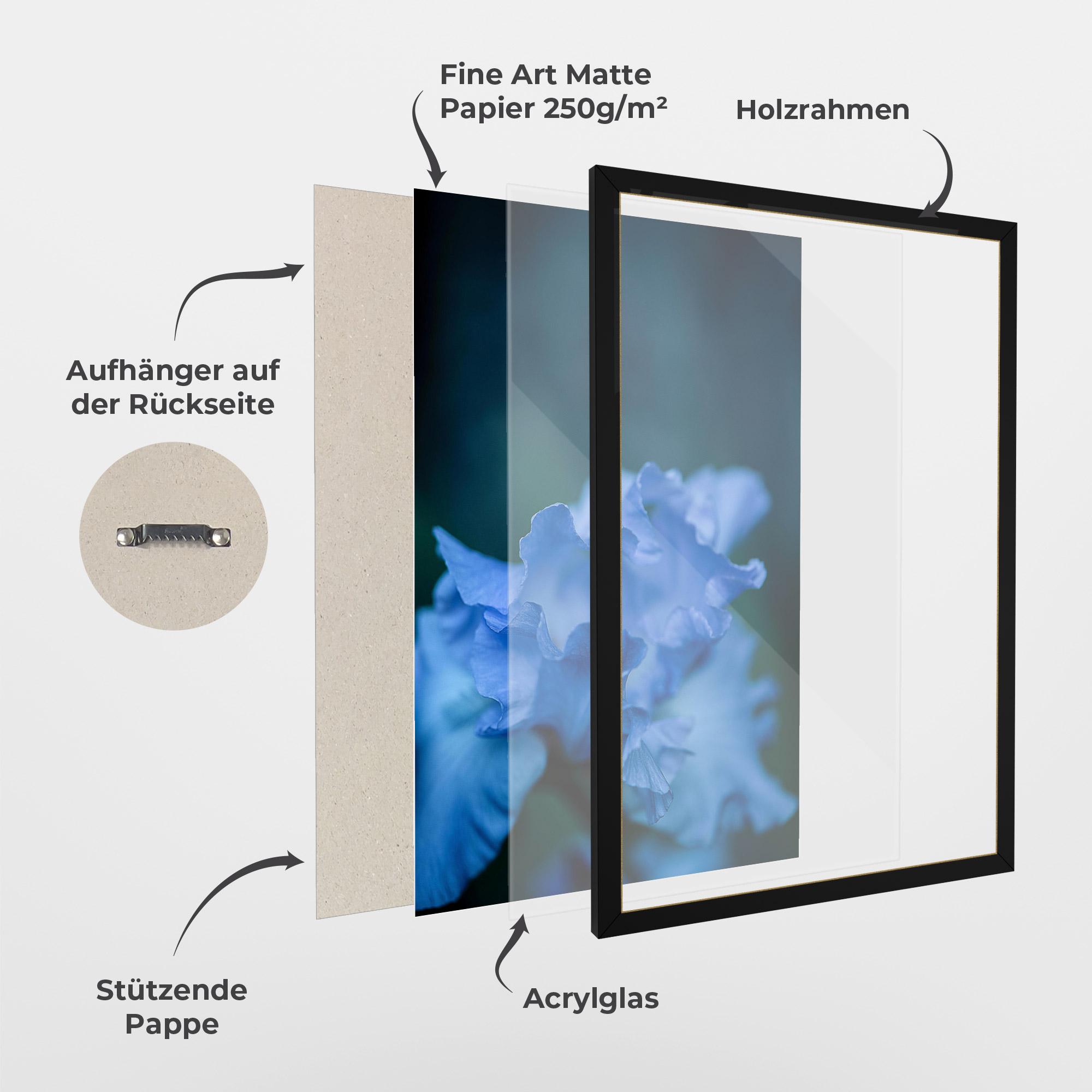 Gerahmte Poster Ocean Blue Iris mockup 1