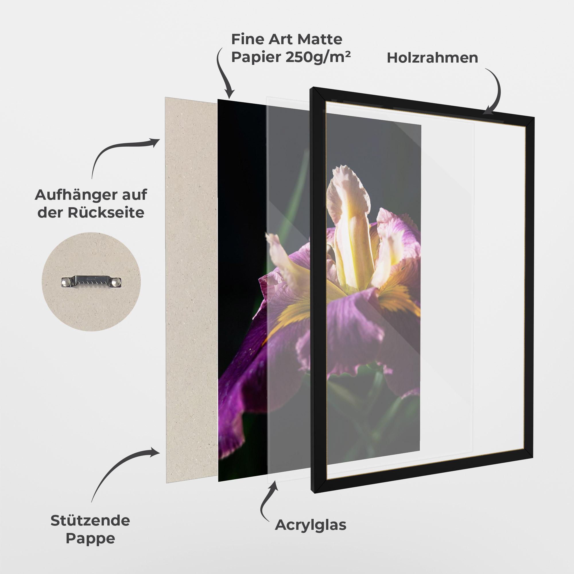 Gerahmte Poster Pastel Yellow Iris mockup 1