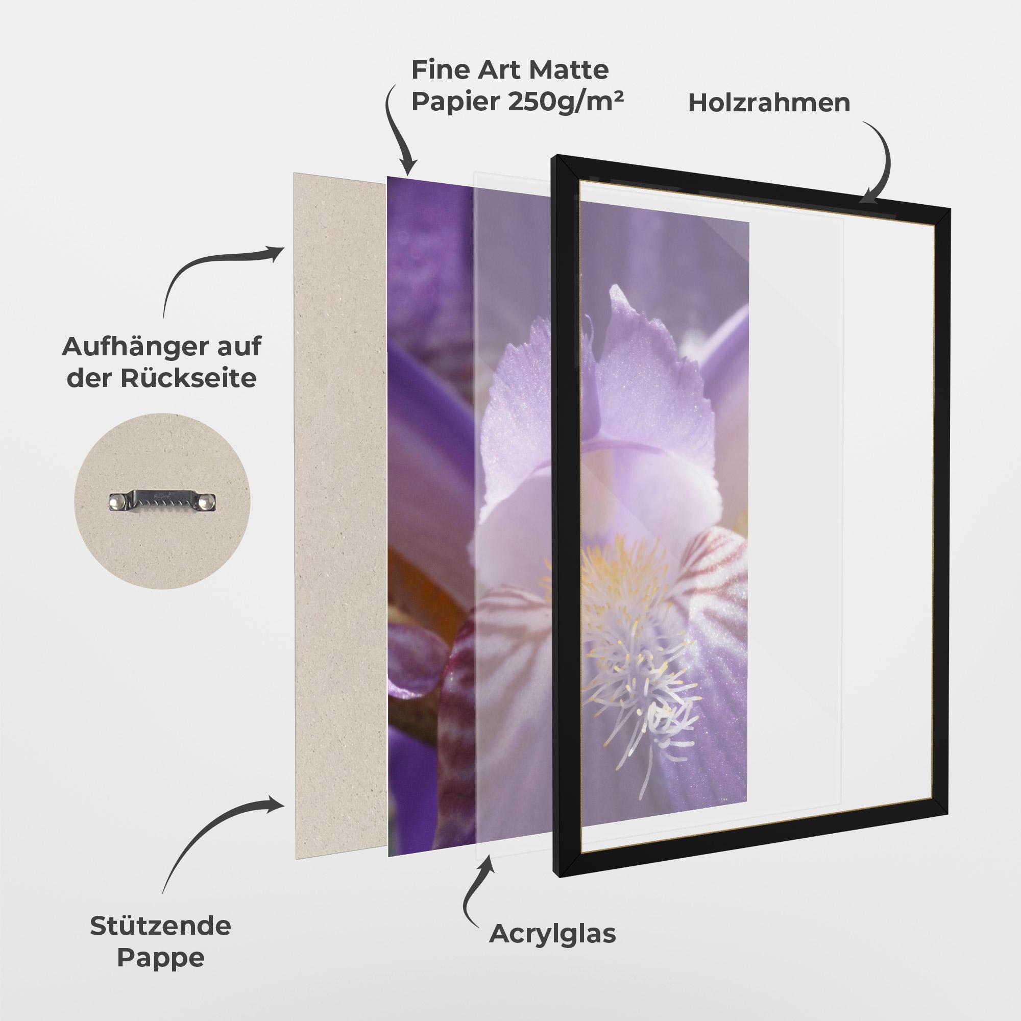Gerahmte Poster Purple Iris Close Up mockup 1