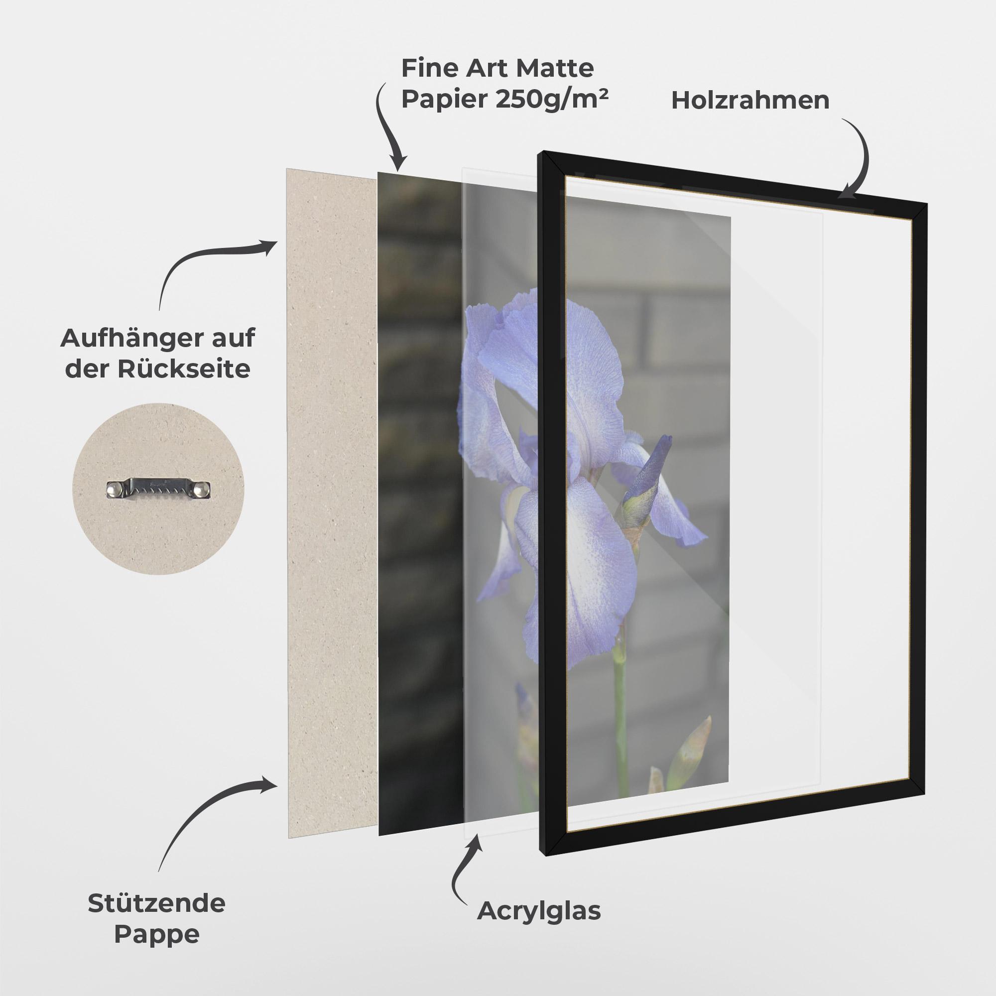 Gerahmte Poster Purple Iris On Gray mockup 1