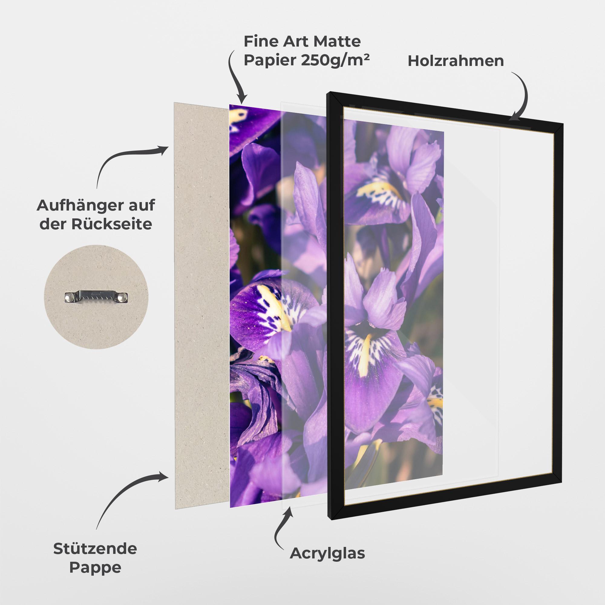Gerahmte Poster Small Purple Iris mockup 1