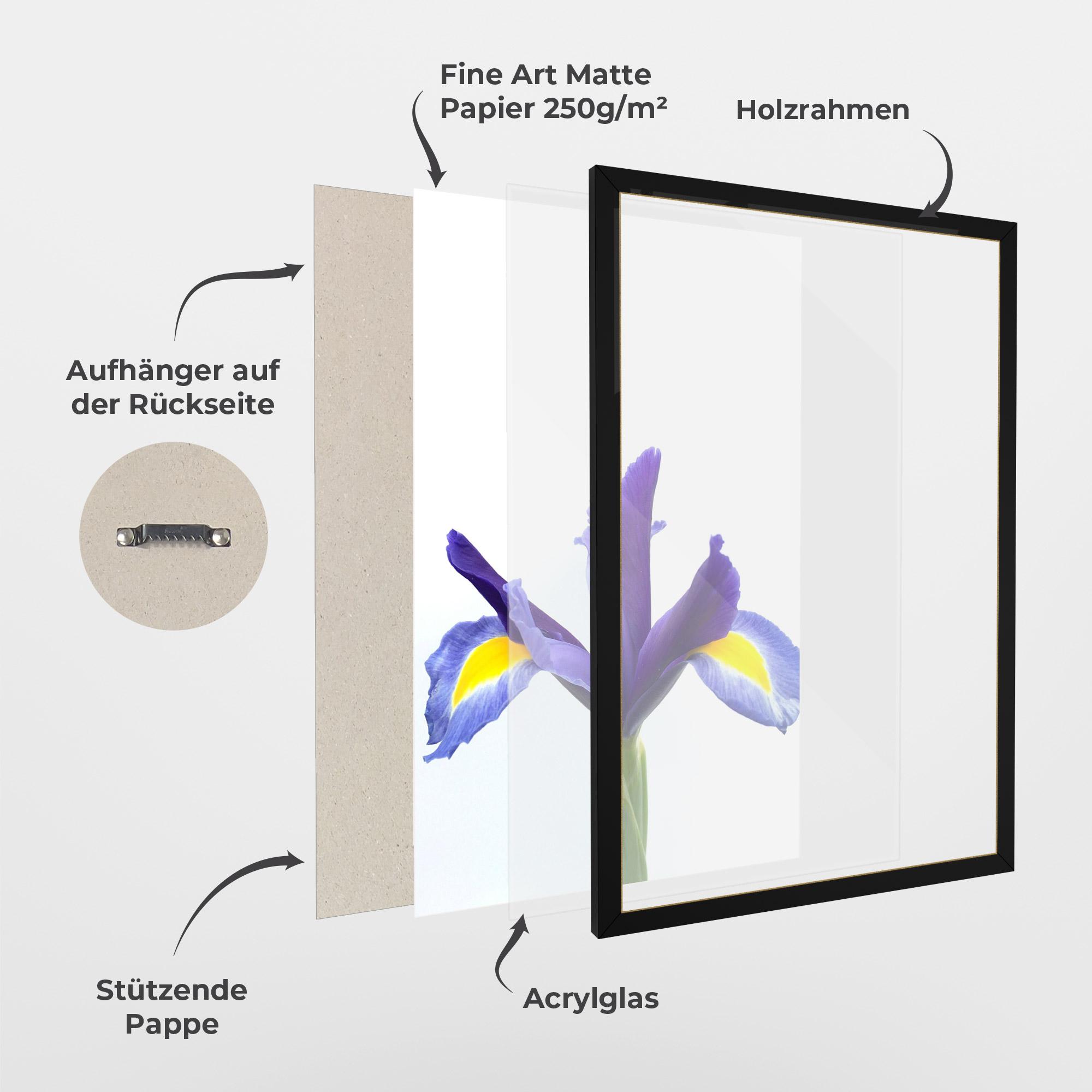 Gerahmte Poster Yellow Color Iris mockup 1