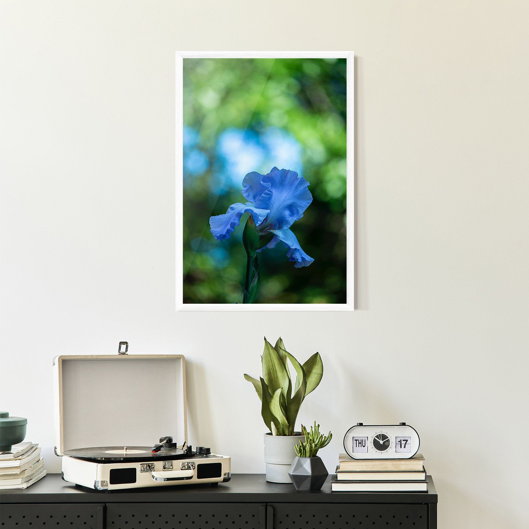 Blue Iris In The Garden mockup 2