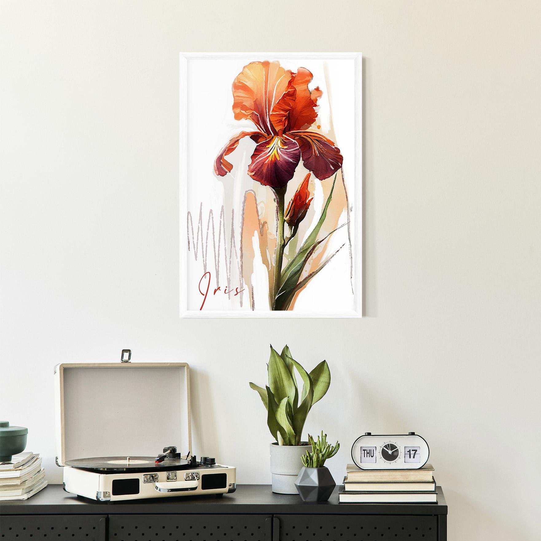 Gerahmte Poster Orange Iris mockup 2