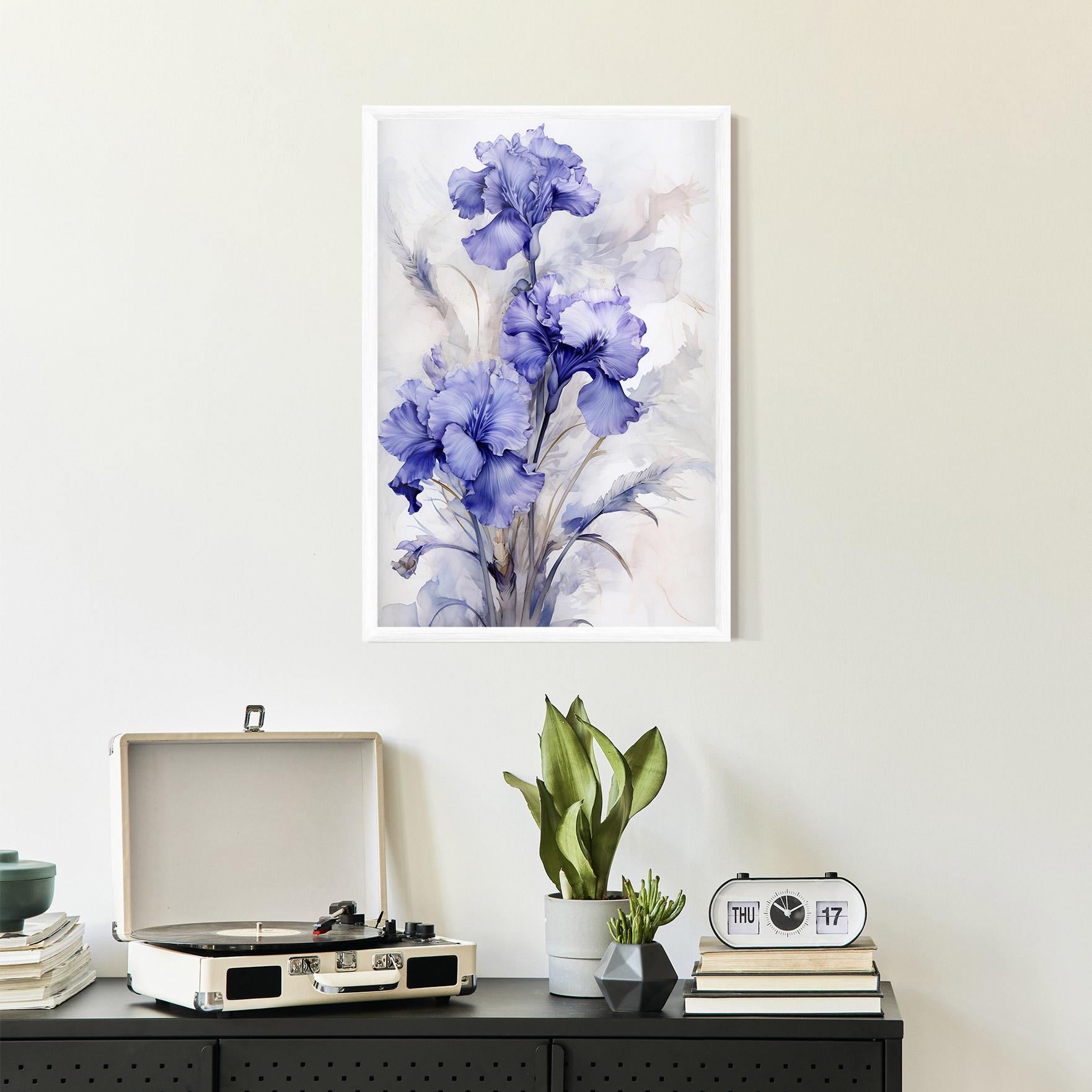 Gerahmte Poster Purple Iris Painting mockup 2