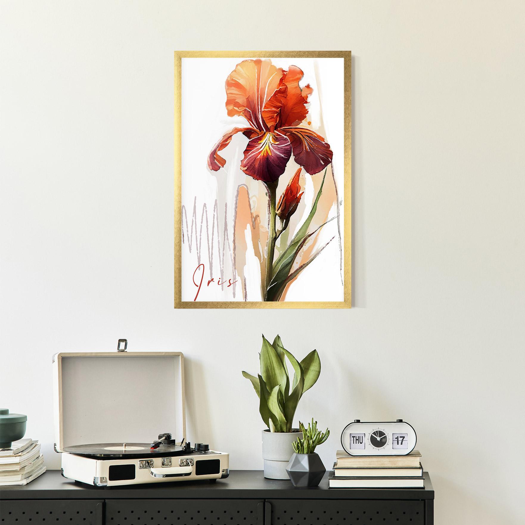 Gerahmte Poster Orange Iris mockup 2