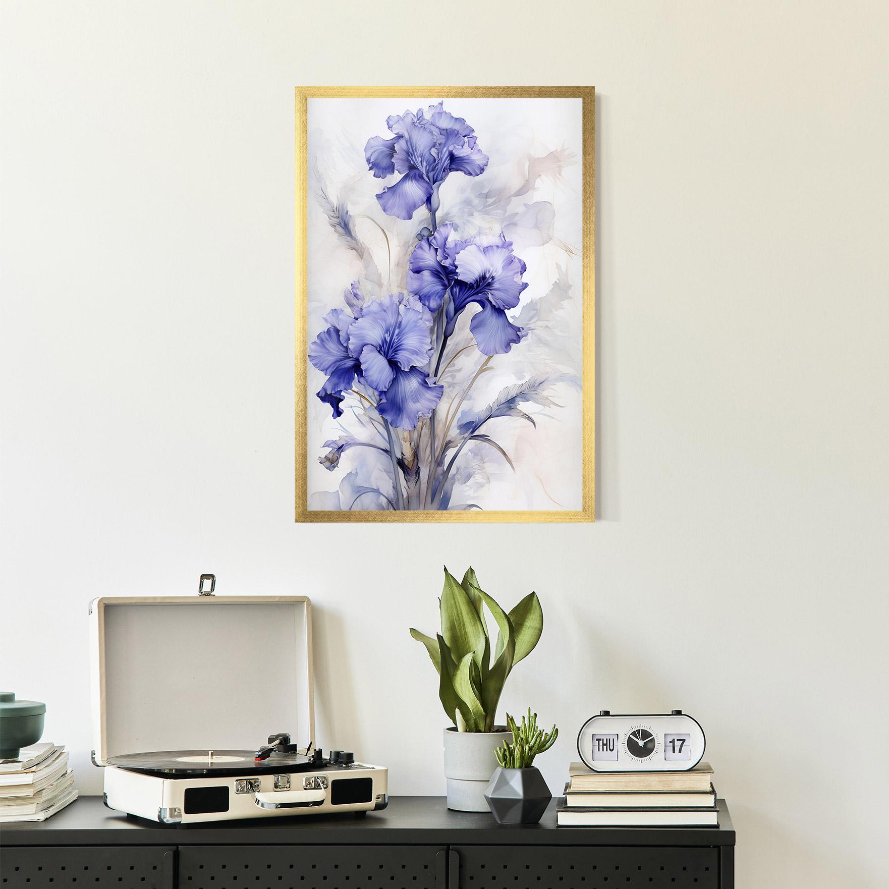 Gerahmte Poster Purple Iris Painting mockup 2