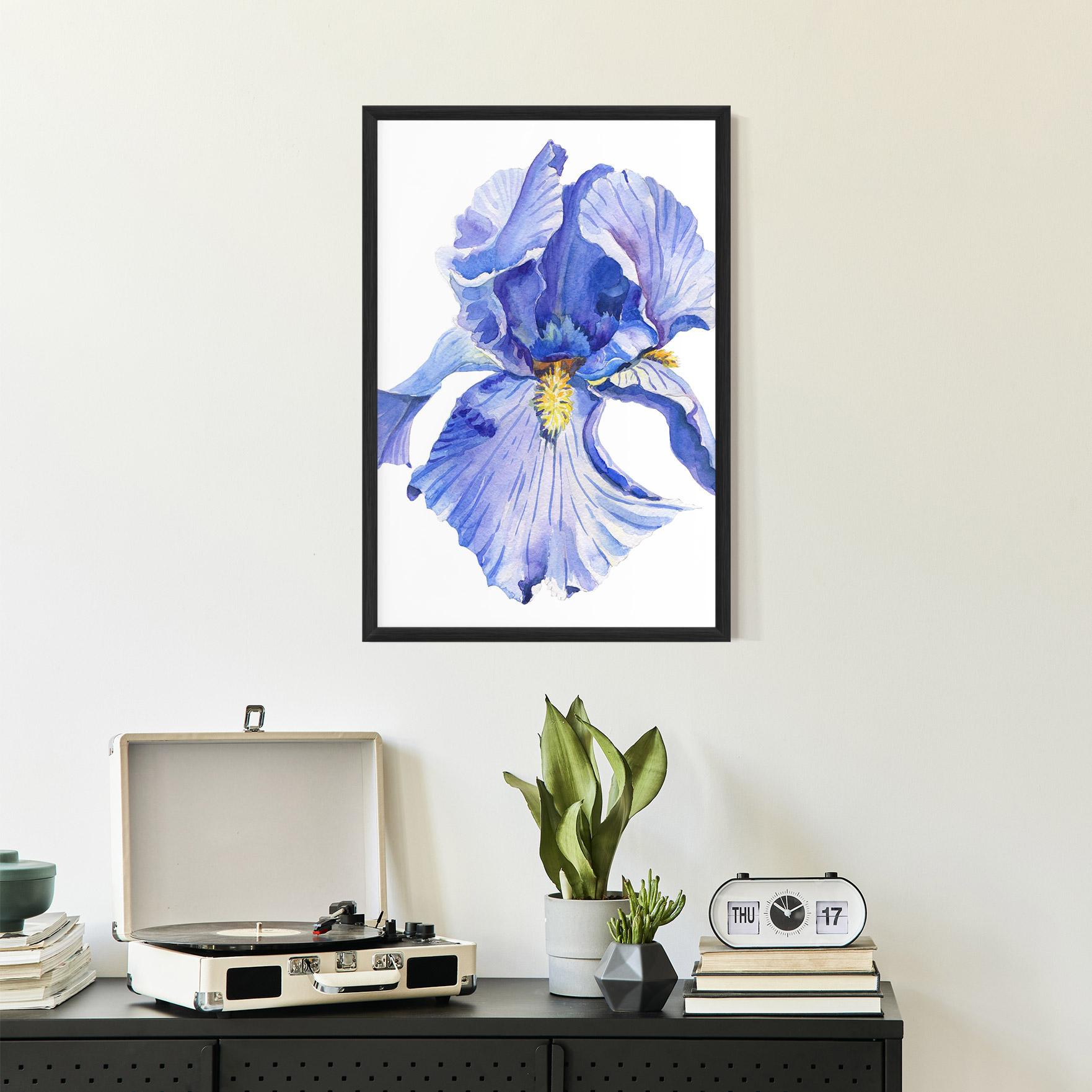 Gerahmte Poster Purple Iris On White mockup 2