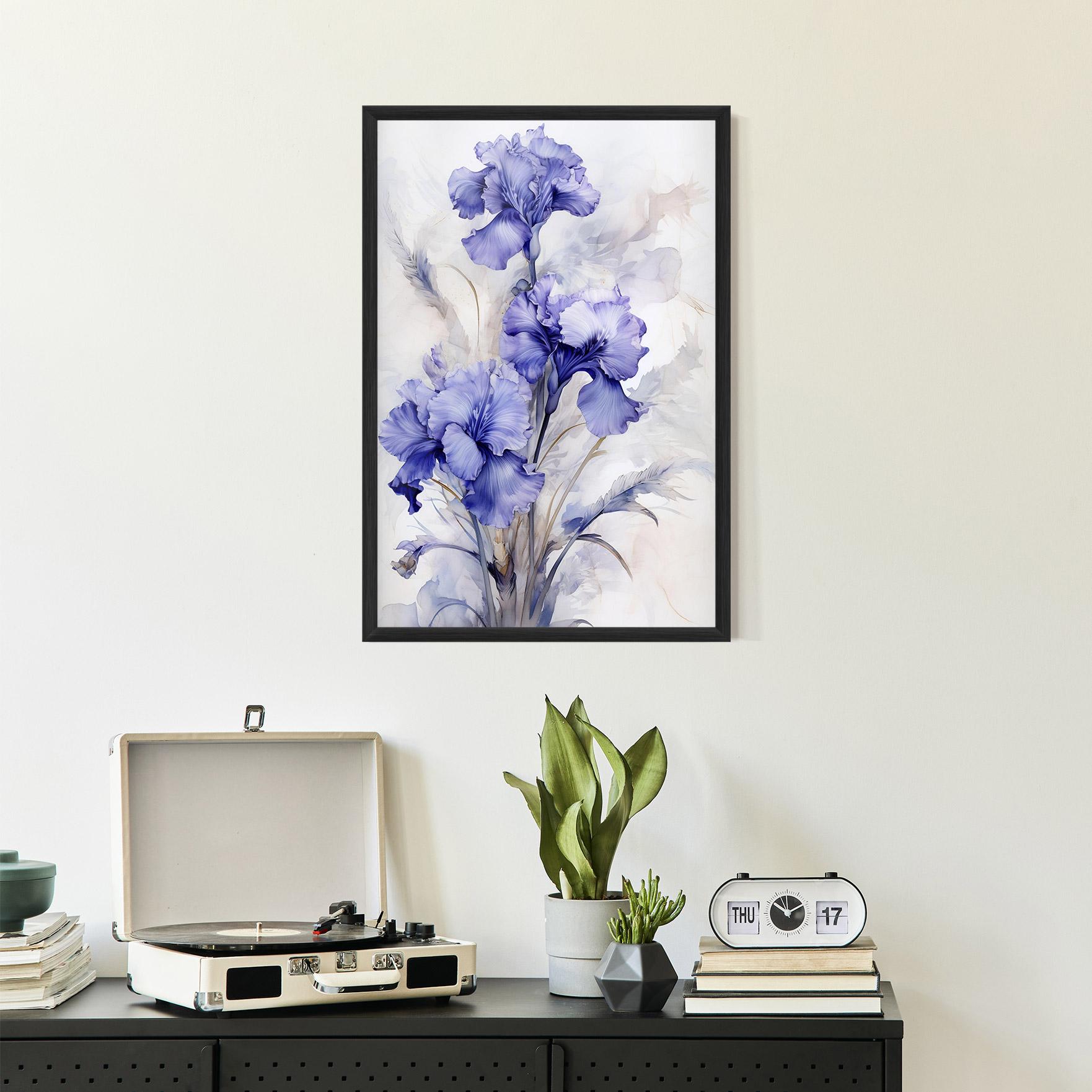 Gerahmte Poster Purple Iris Painting mockup 2