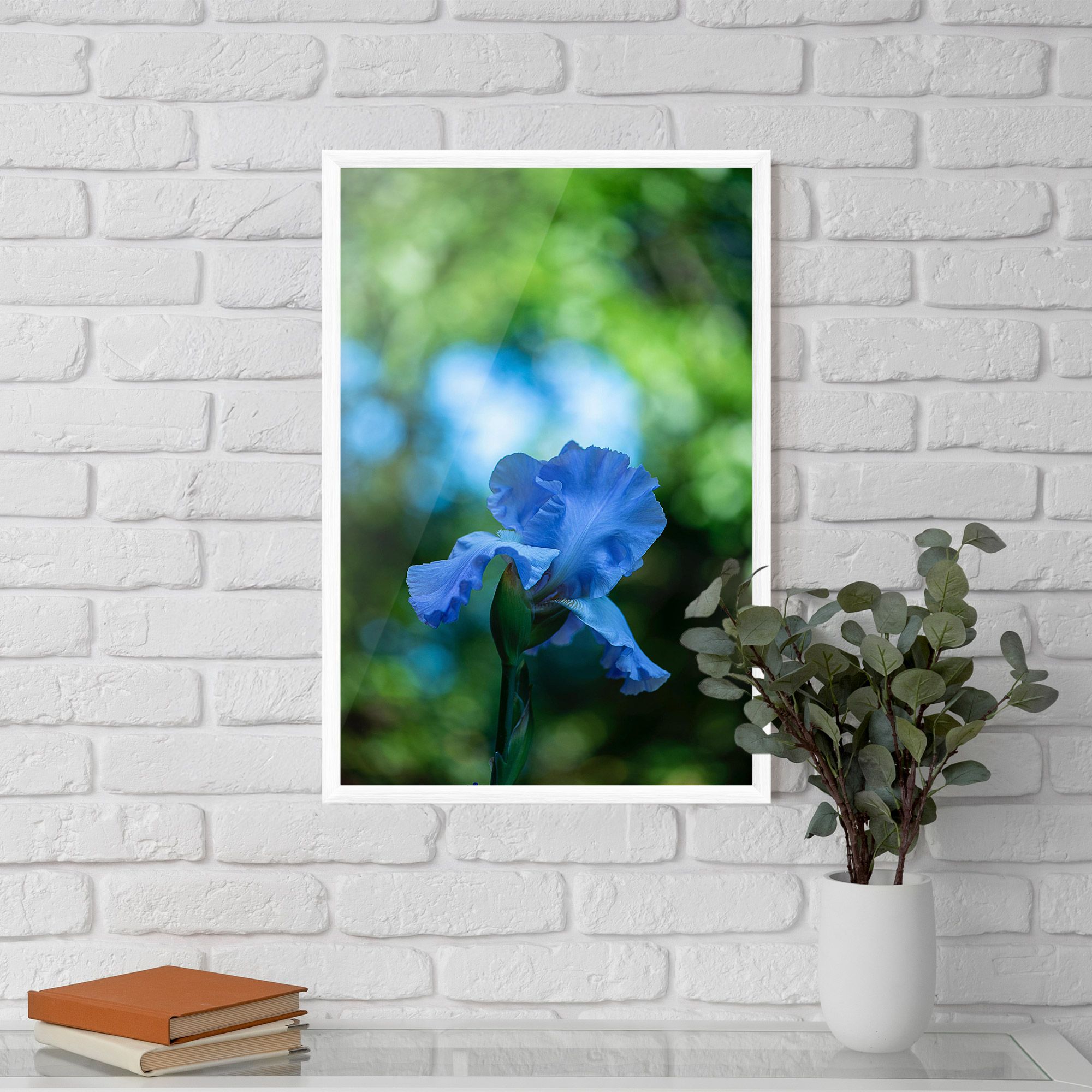 Blue Iris In The Garden mockup 5