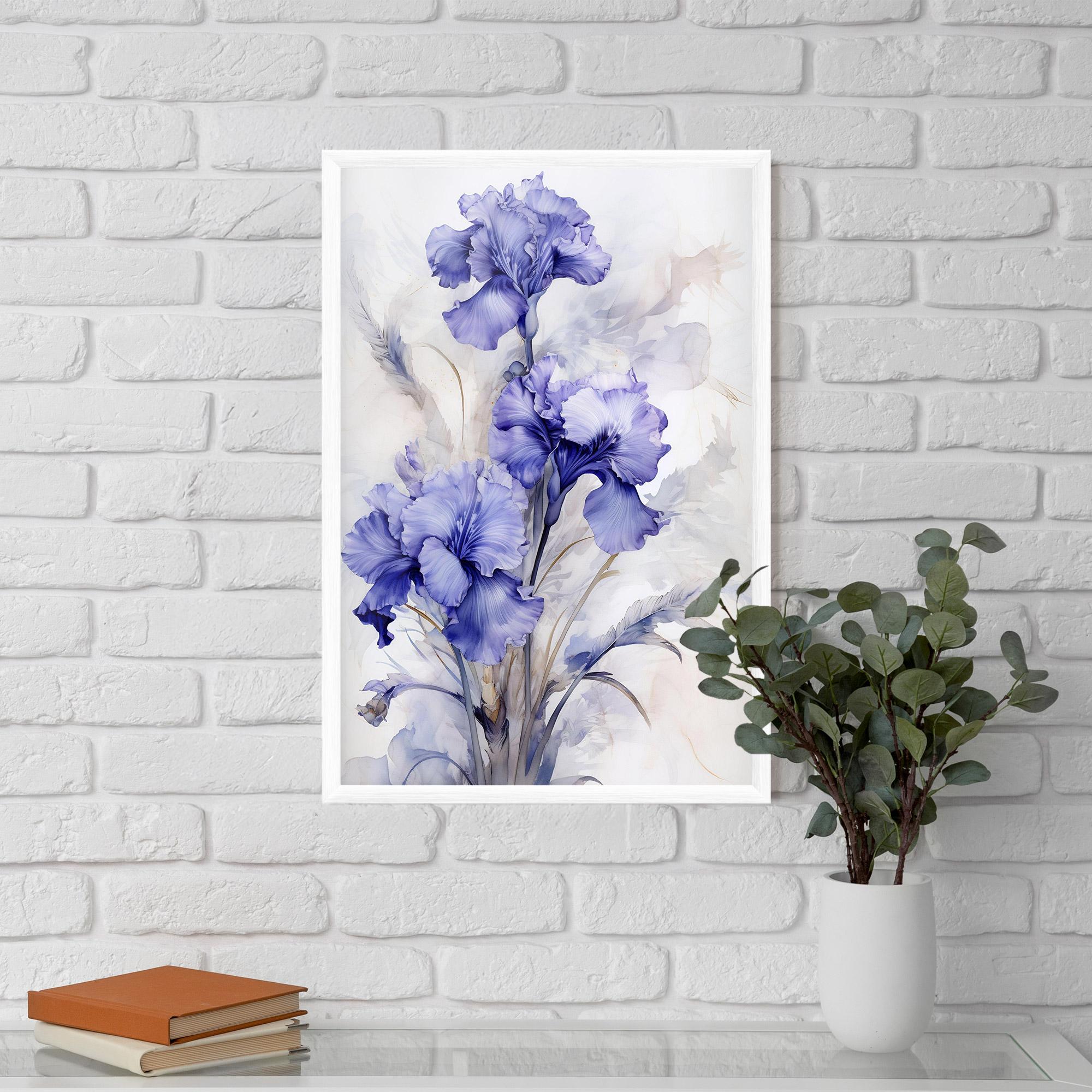 Gerahmte Poster Purple Iris Painting mockup 5