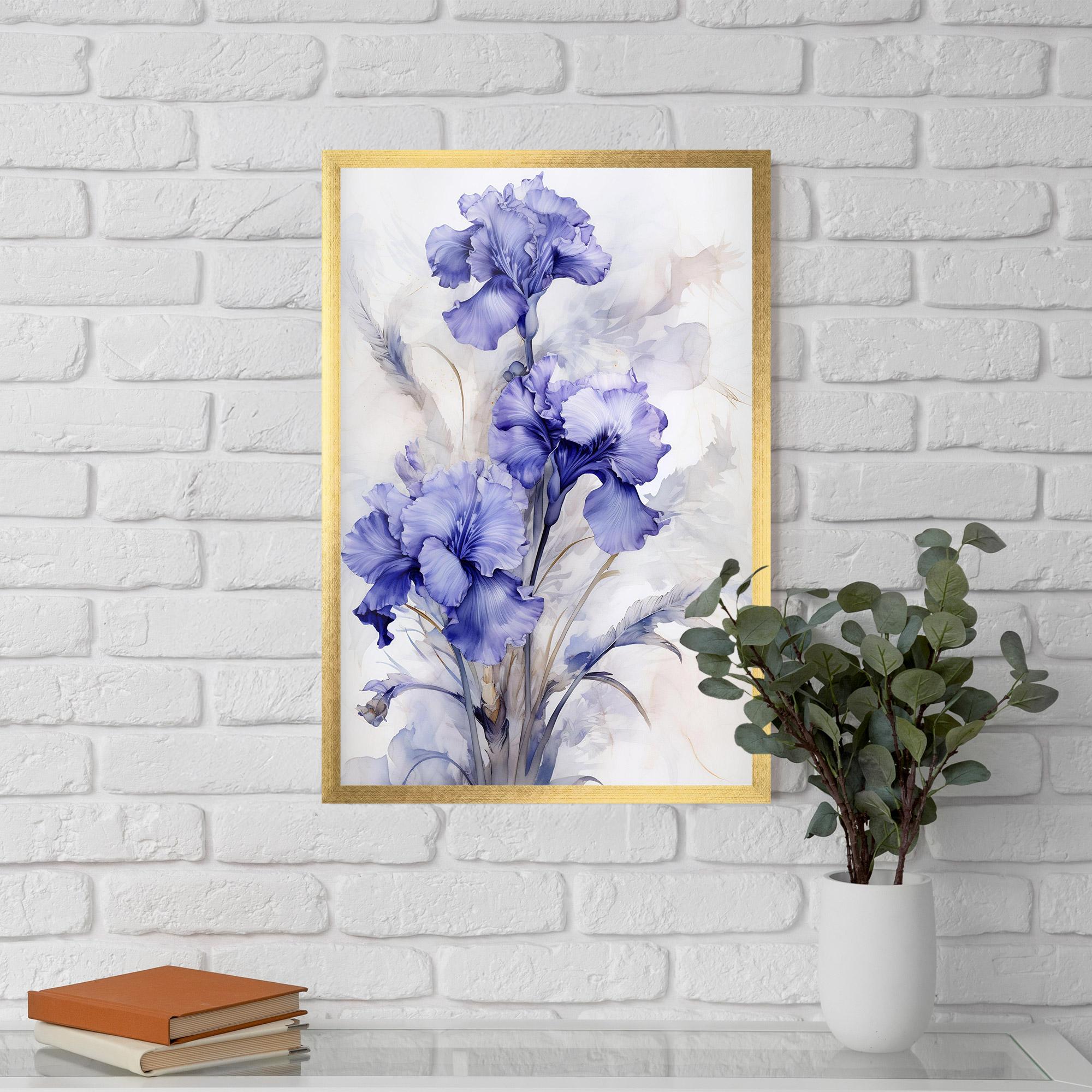 Gerahmte Poster Purple Iris Painting mockup 5