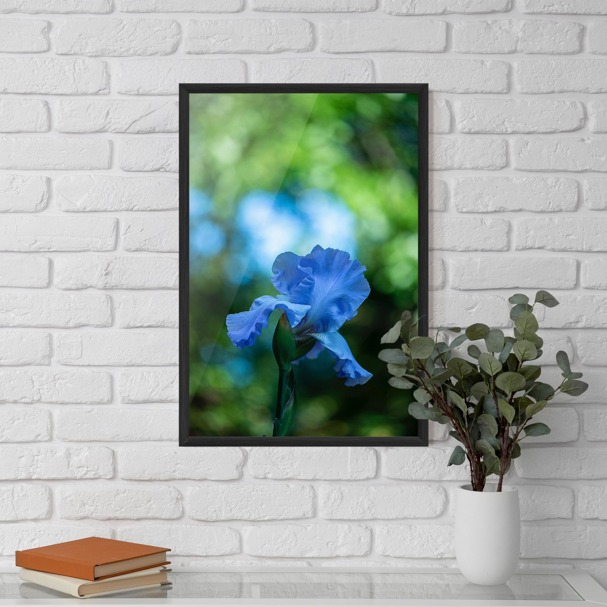 Blue Iris In The Garden mockup 5