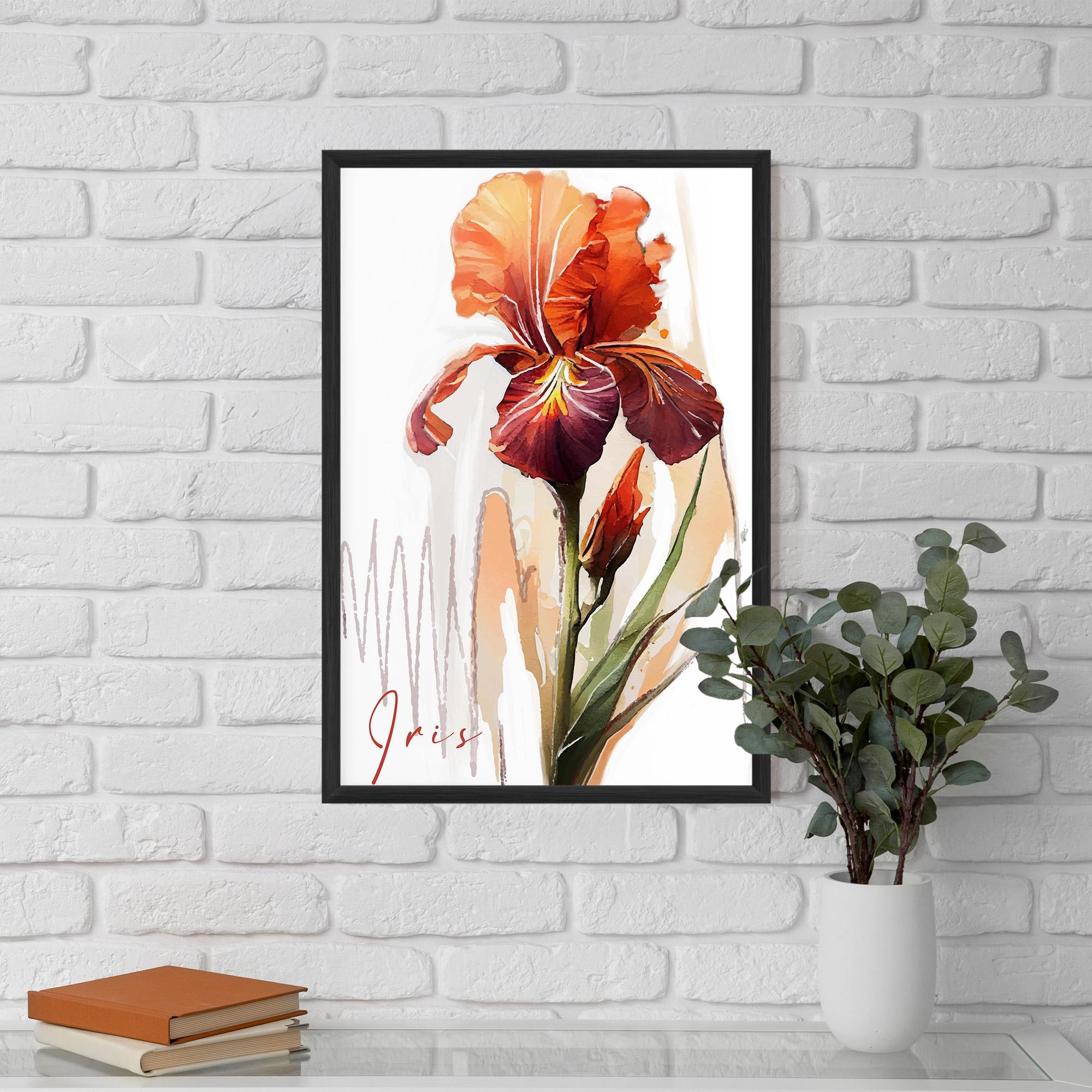 Gerahmte Poster Orange Iris mockup 5