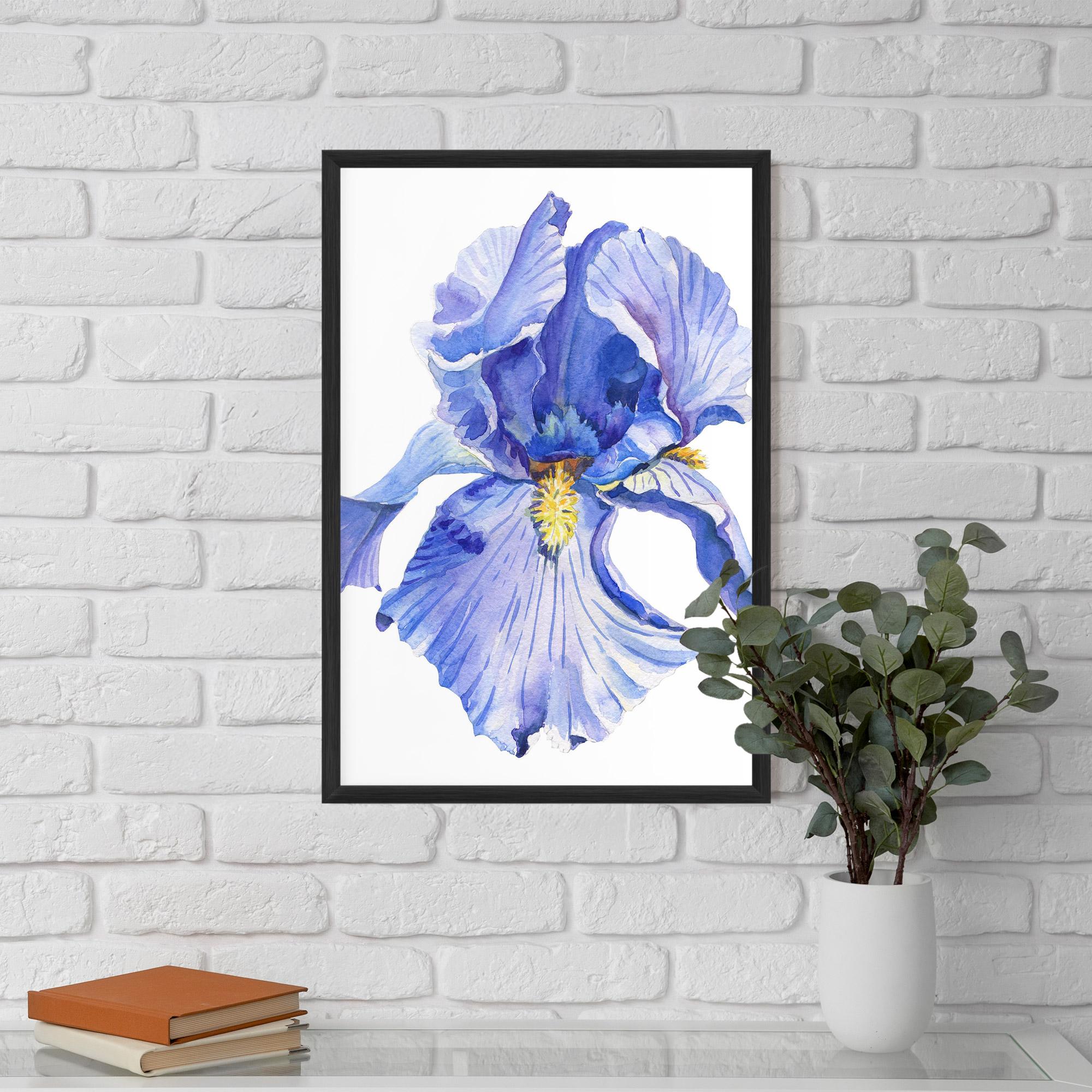 Gerahmte Poster Purple Iris On White mockup 5