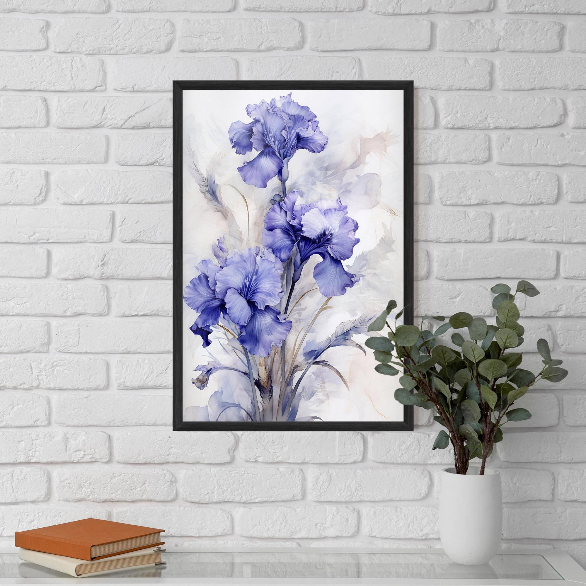 Gerahmte Poster Purple Iris Painting mockup 5