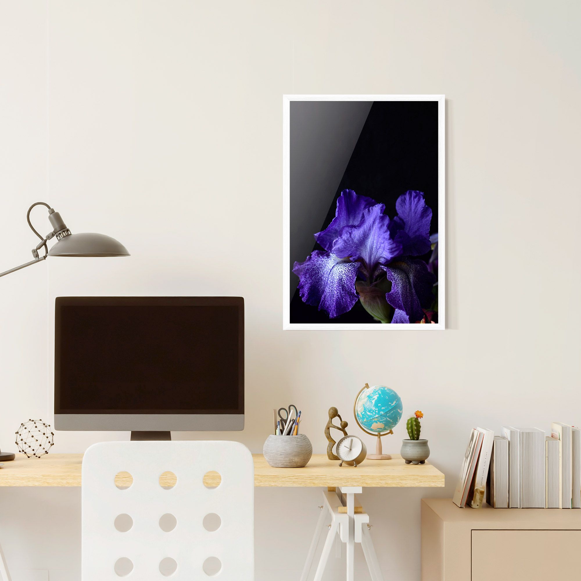 Dark Purple Iris On Black mockup 6