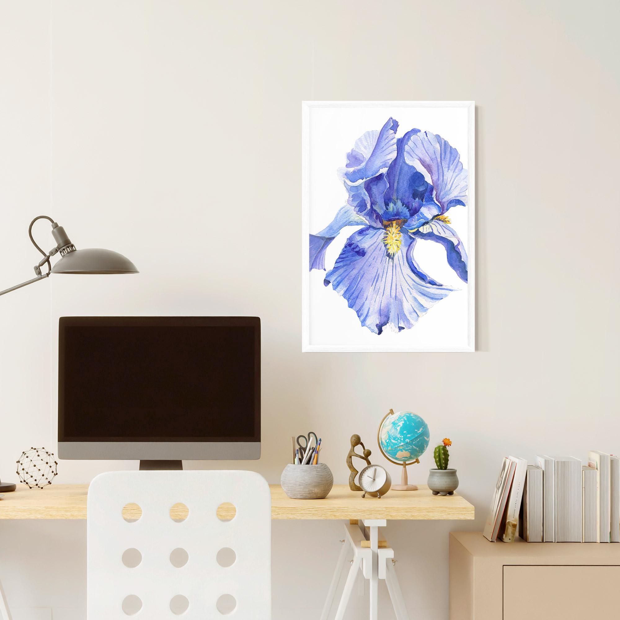 Gerahmte Poster Purple Iris On White mockup 6