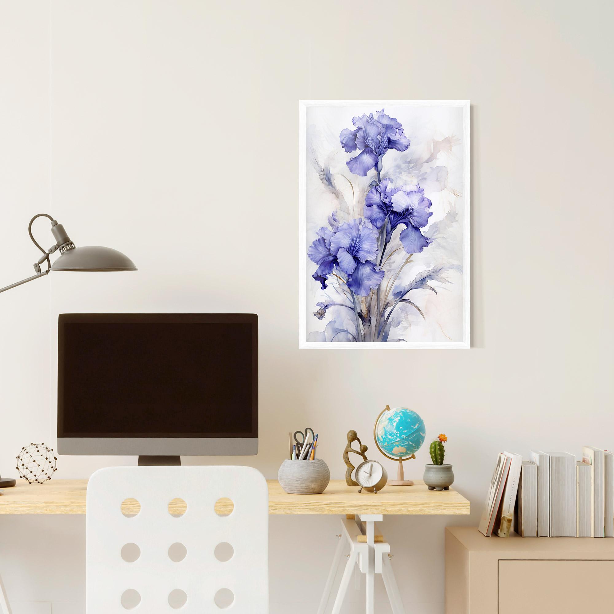 Gerahmte Poster Purple Iris Painting mockup 6