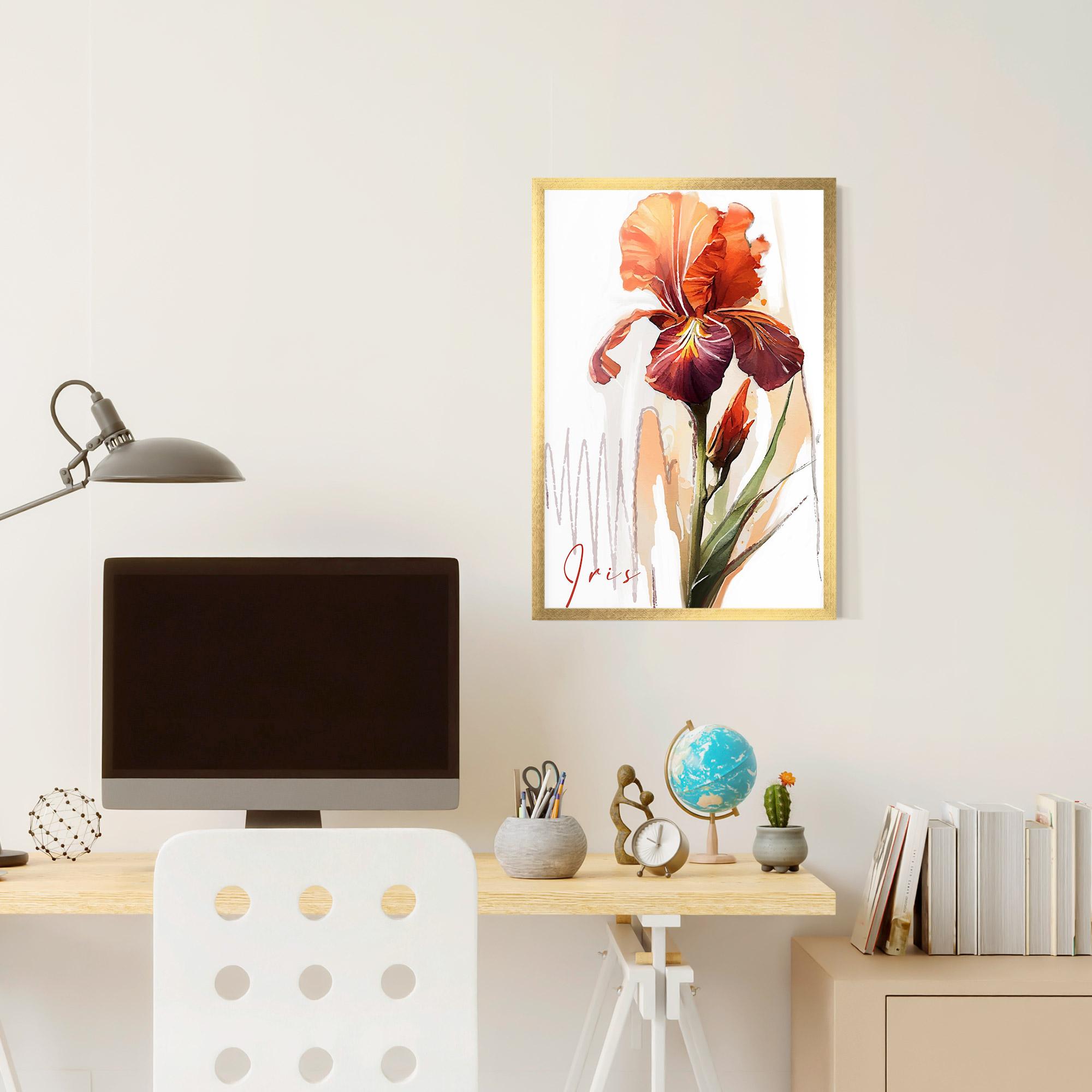Gerahmte Poster Orange Iris mockup 6