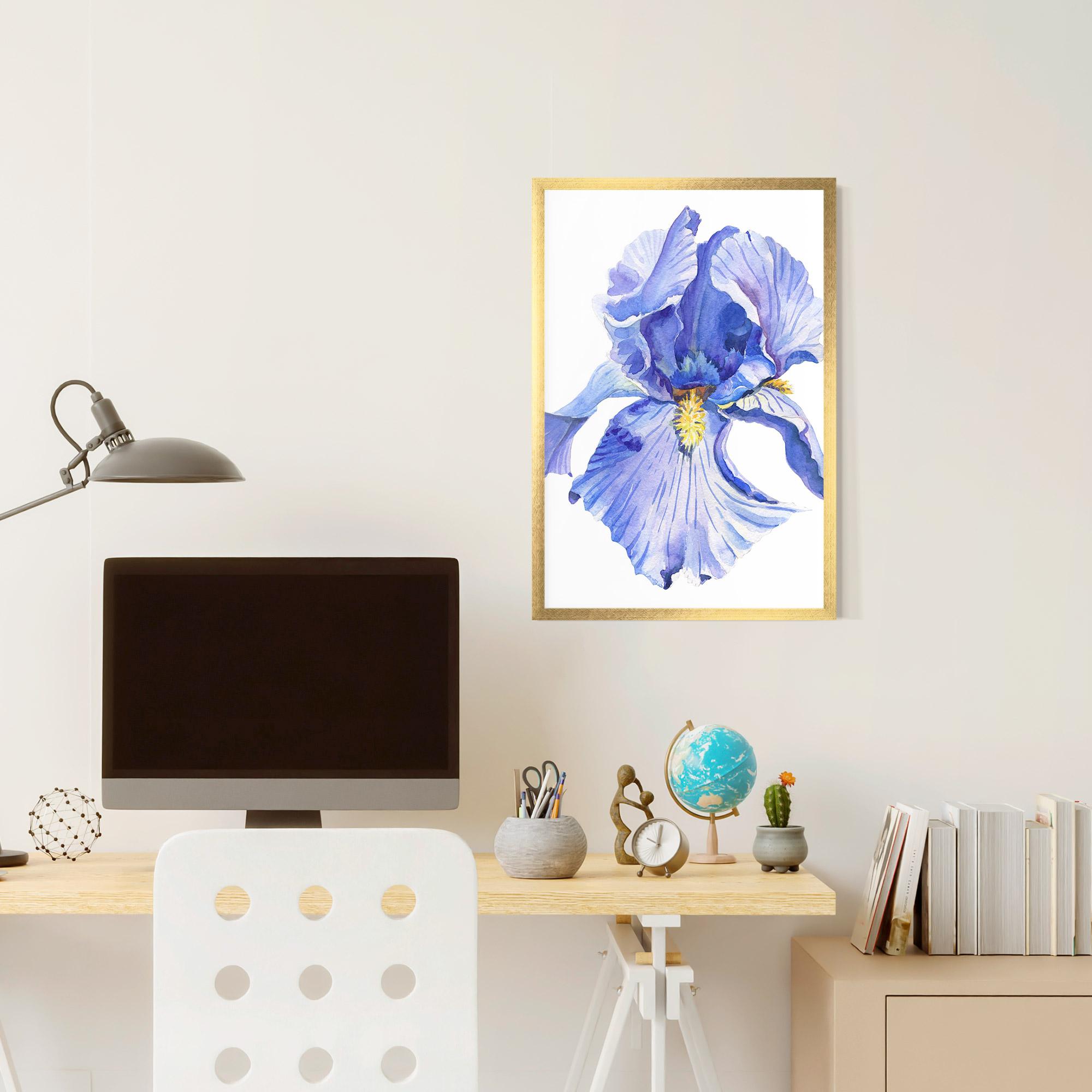 Gerahmte Poster Purple Iris On White mockup 6