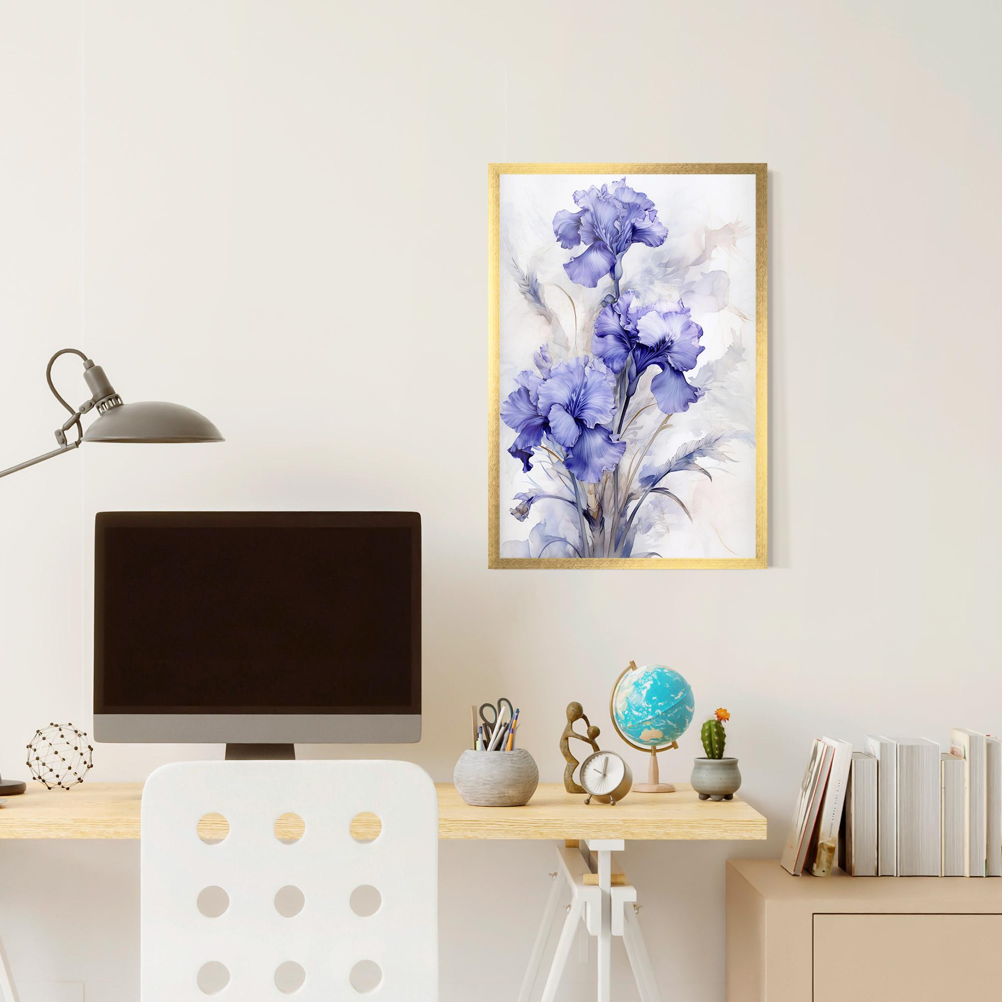 Gerahmte Poster Purple Iris Painting mockup 6