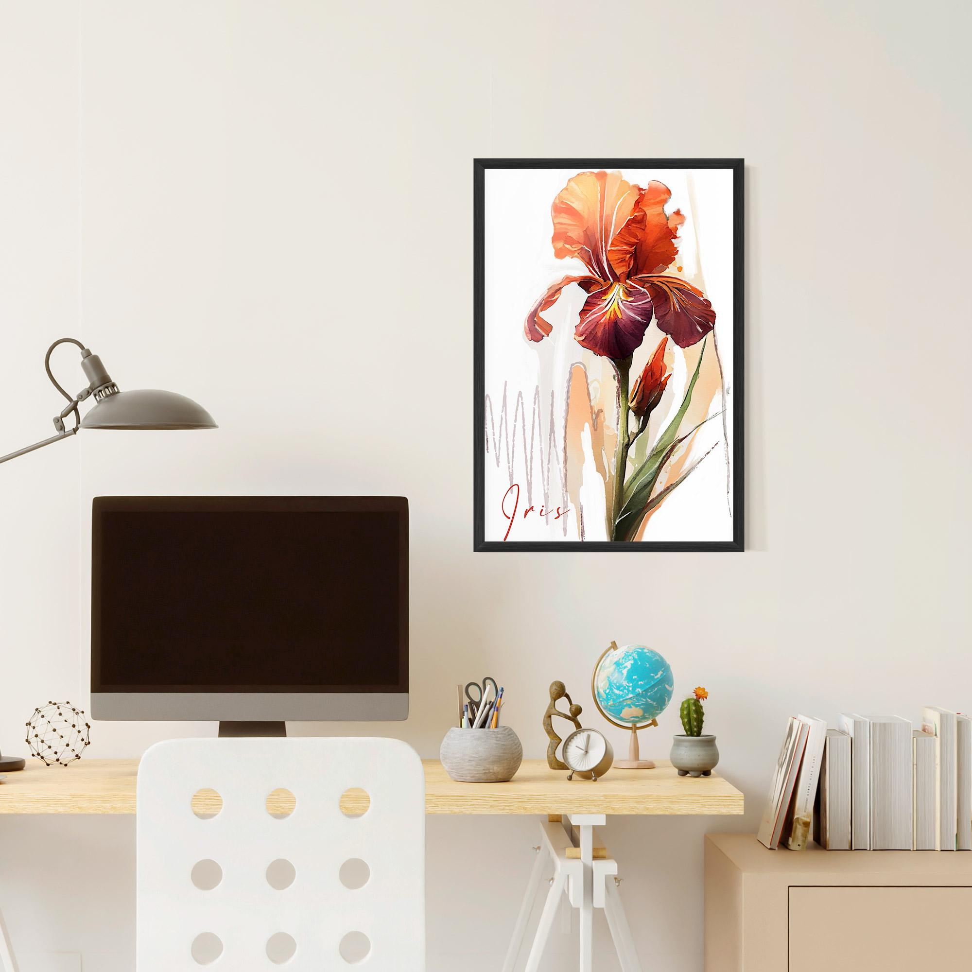 Gerahmte Poster Orange Iris mockup 6