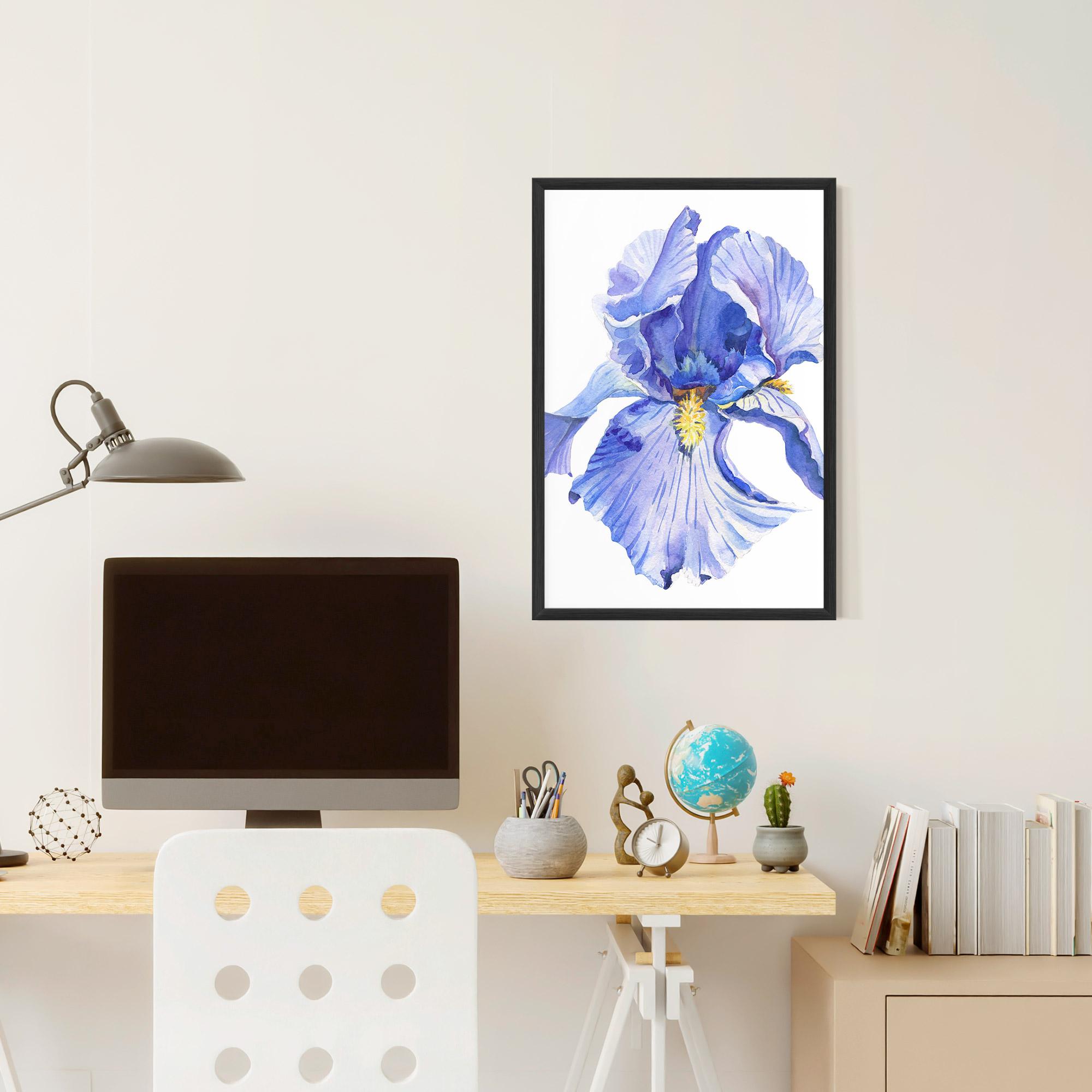Gerahmte Poster Purple Iris On White mockup 6