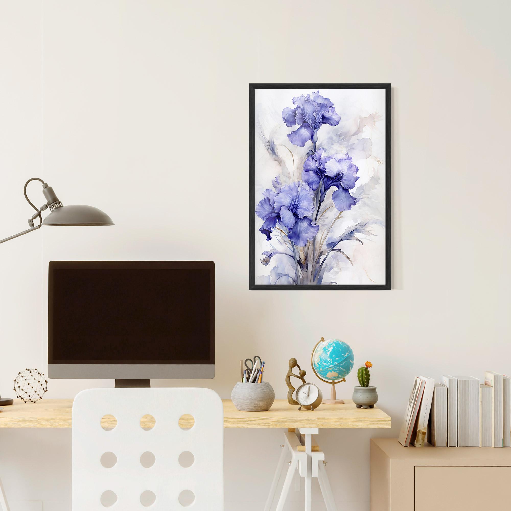 Gerahmte Poster Purple Iris Painting mockup 6