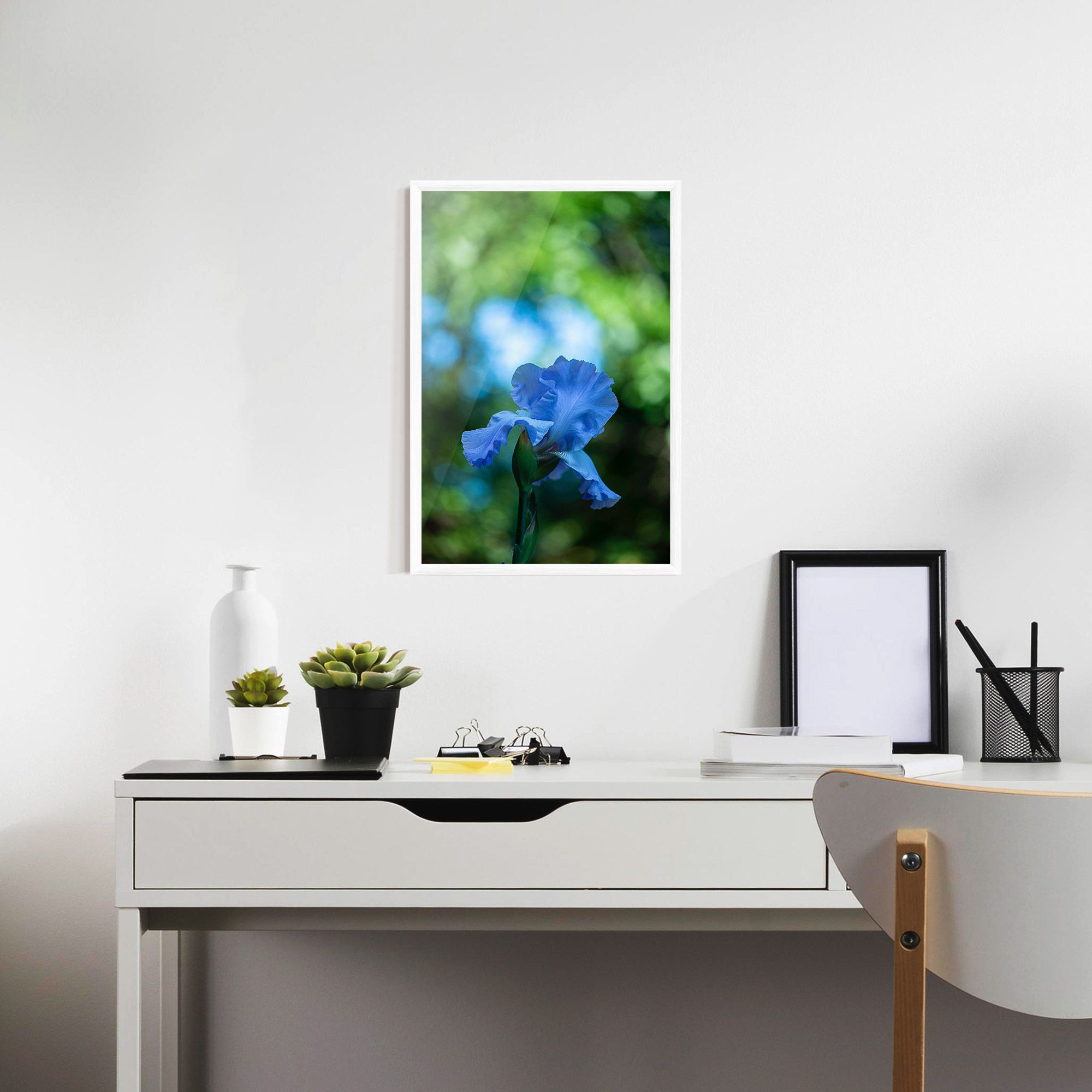 Blue Iris In The Garden mockup 7