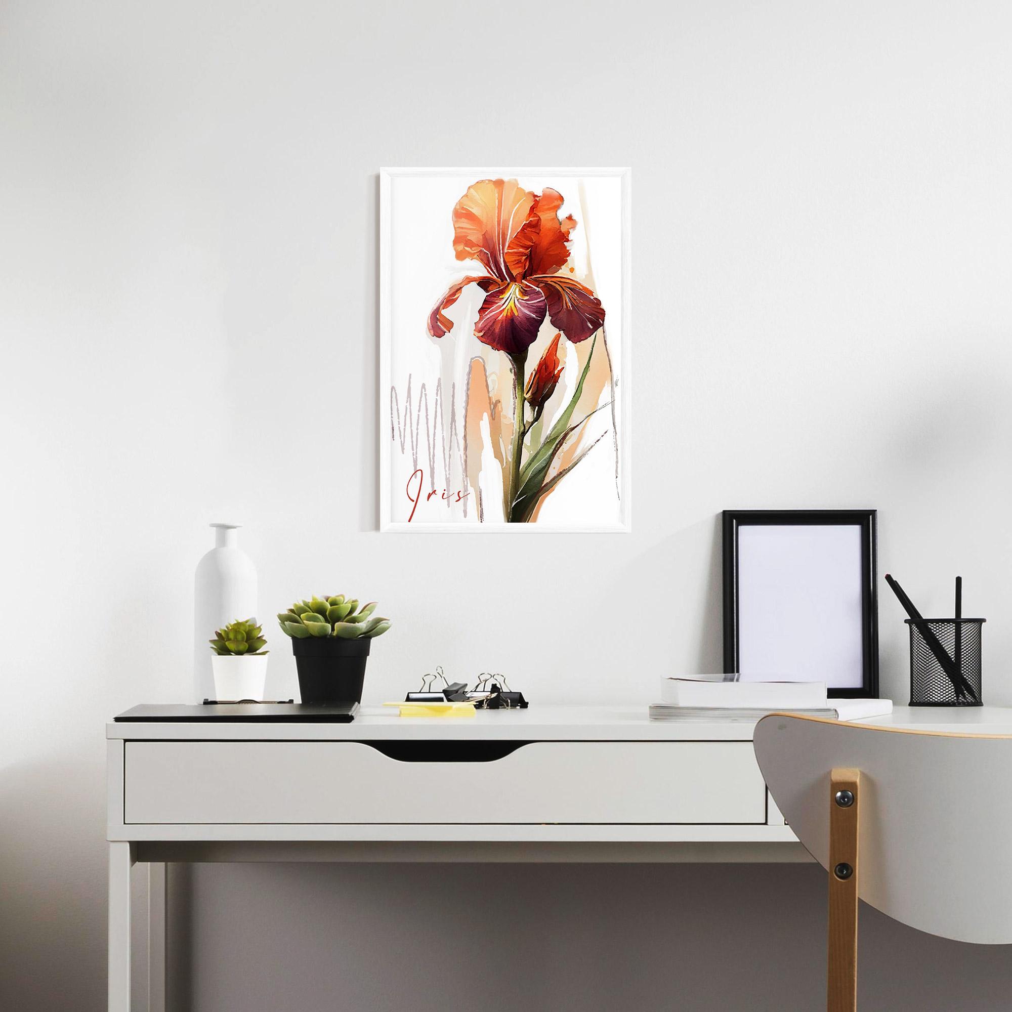 Gerahmte Poster Orange Iris mockup 7