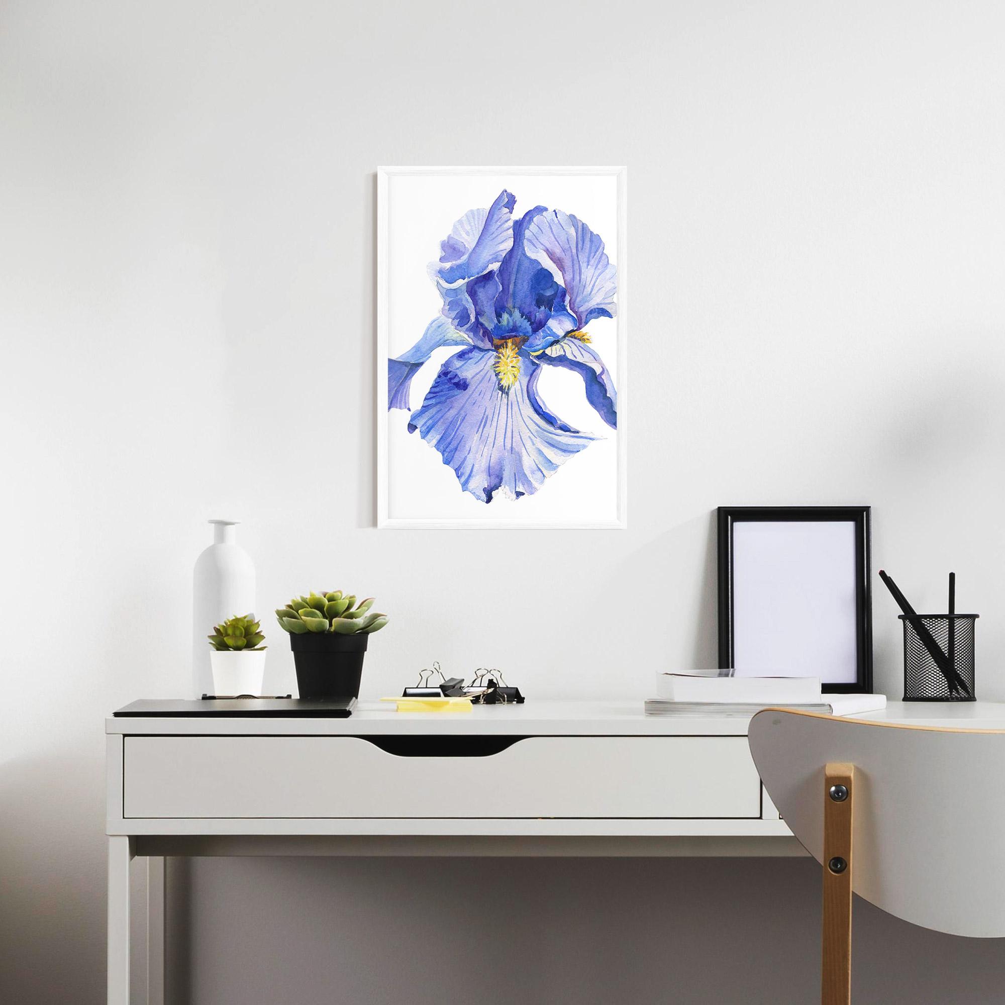 Gerahmte Poster Purple Iris On White mockup 7